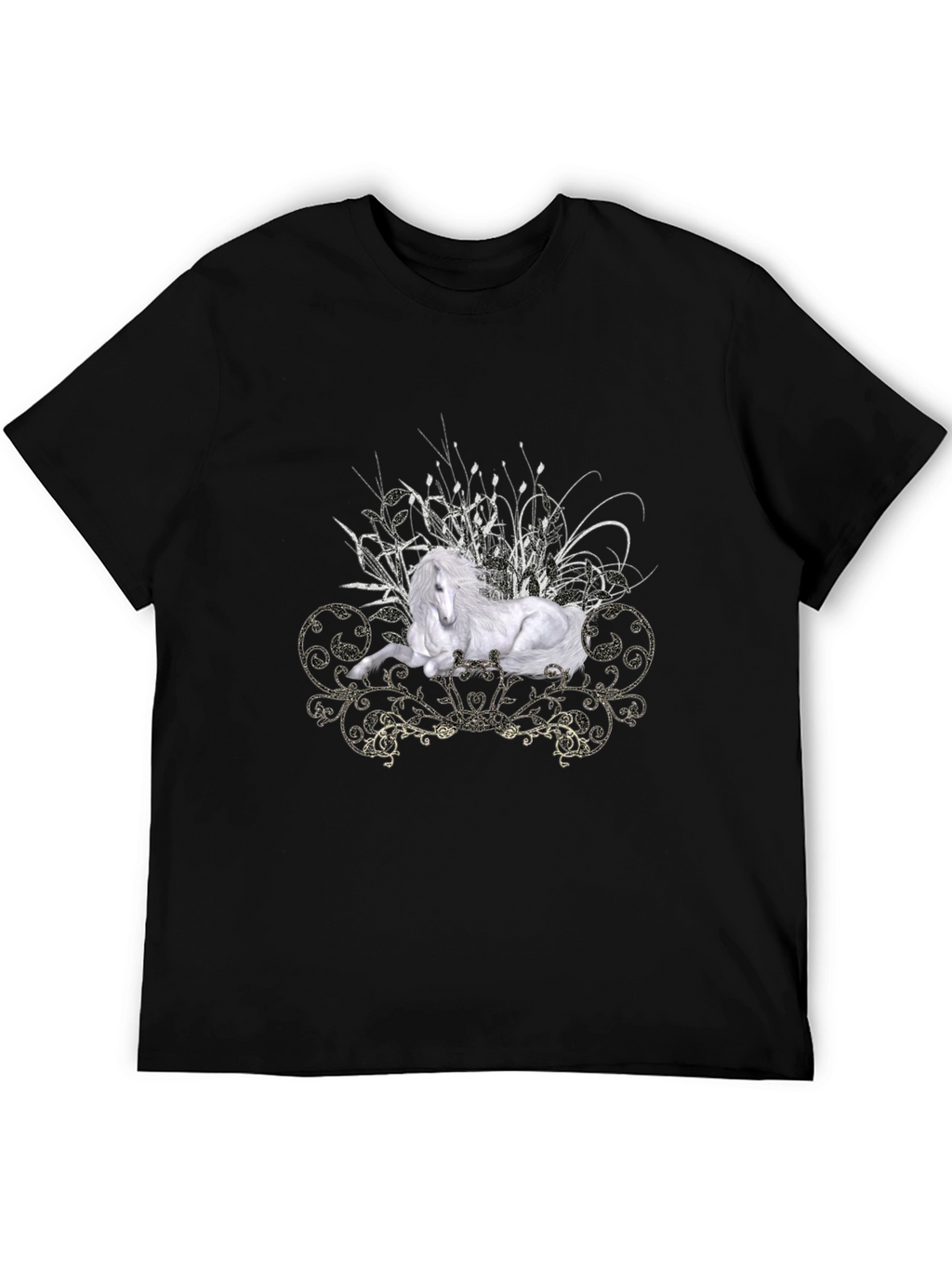 Majestic Horse Graphic Tee - Mens Black T-Shirt