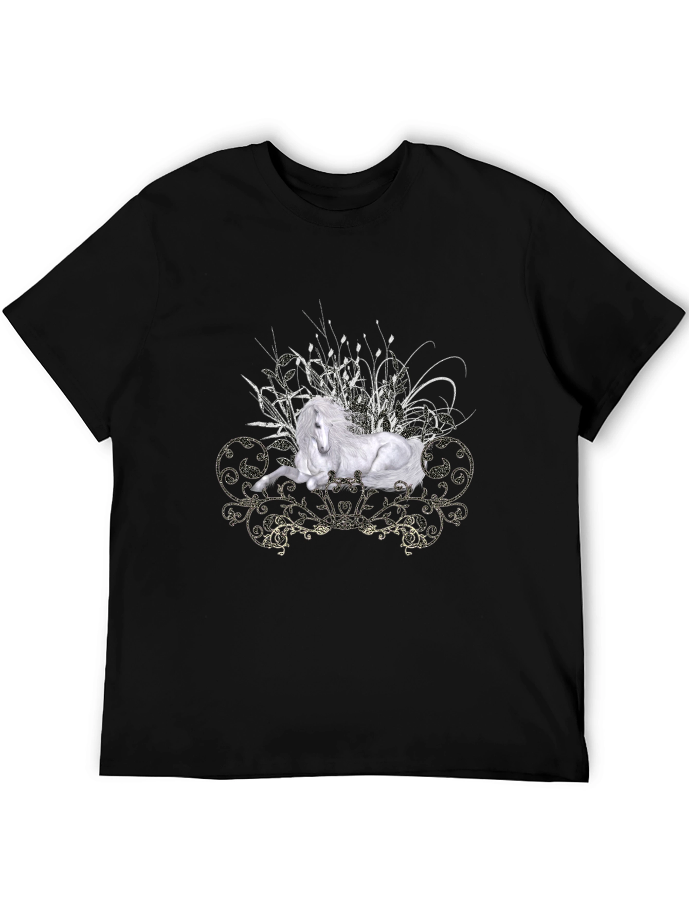 Majestic Horse Graphic Tee - Mens Black T-Shirt