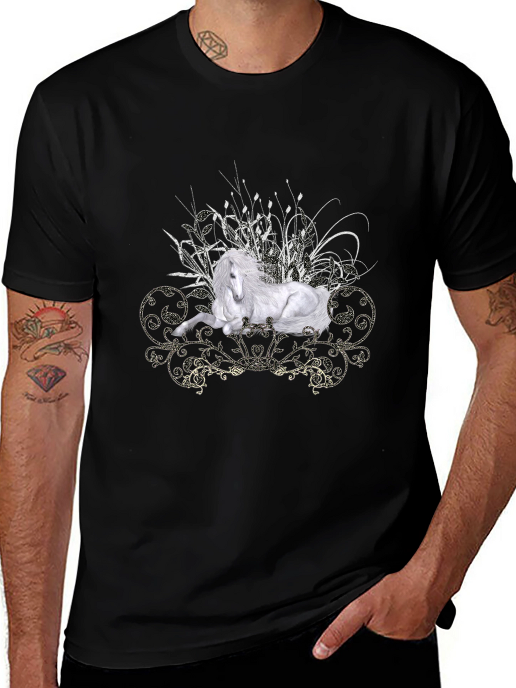 Majestic Horse Graphic Tee - Mens Black T-Shirt
