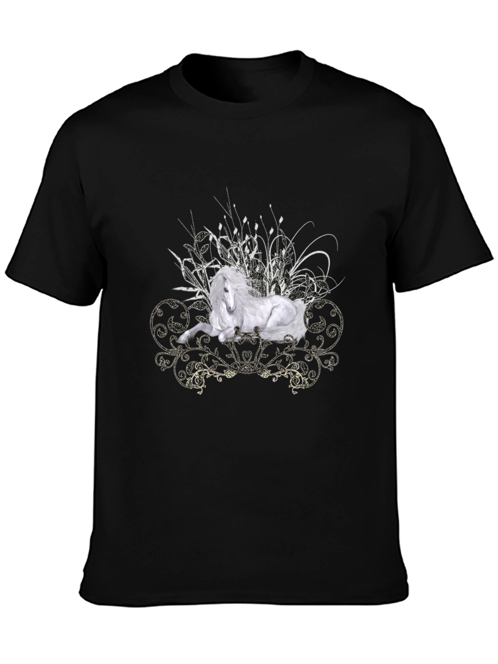 Majestic Horse Graphic Tee - Mens Black T-Shirt