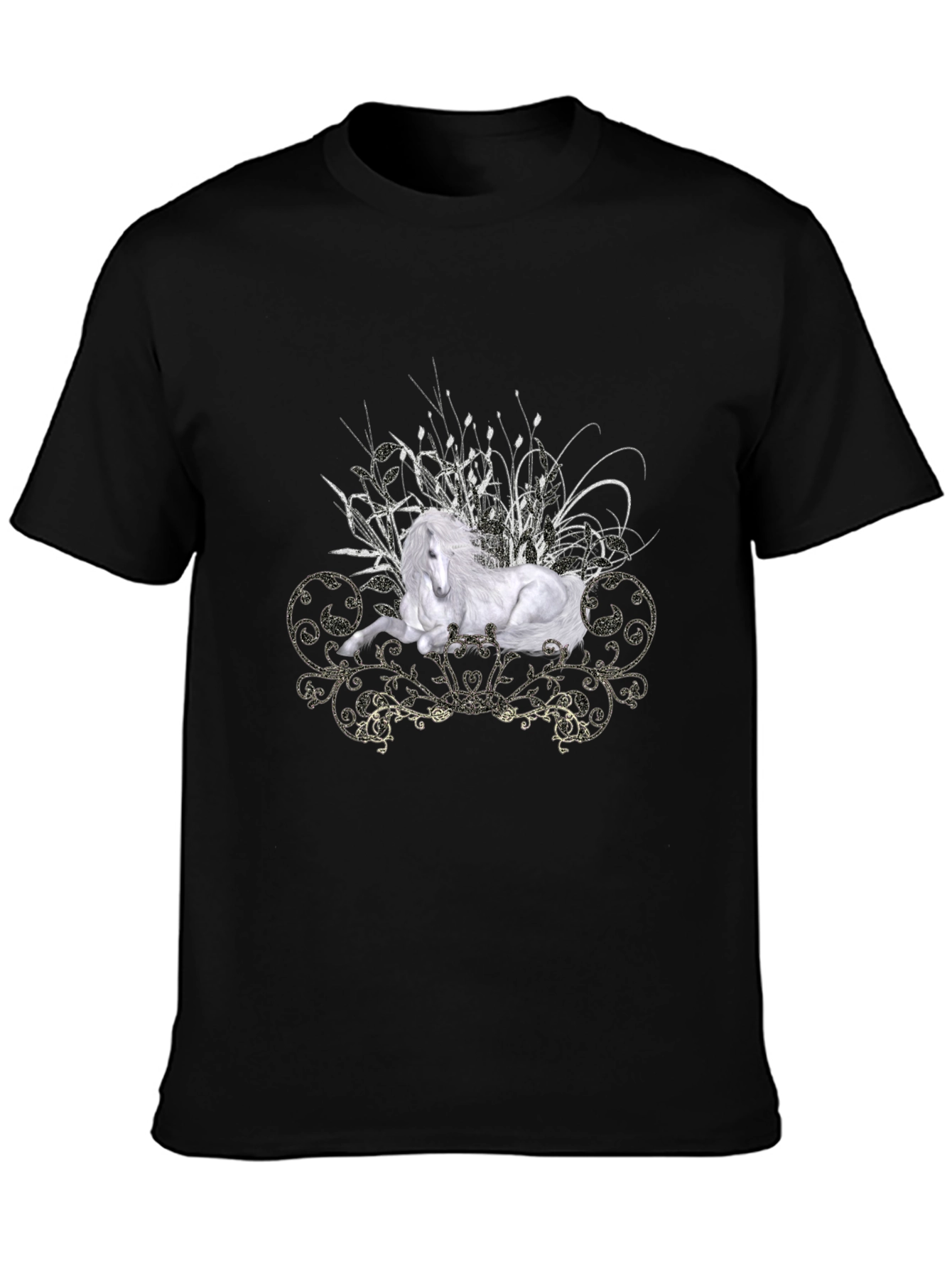 Majestic Horse Graphic Tee - Mens Black T-Shirt