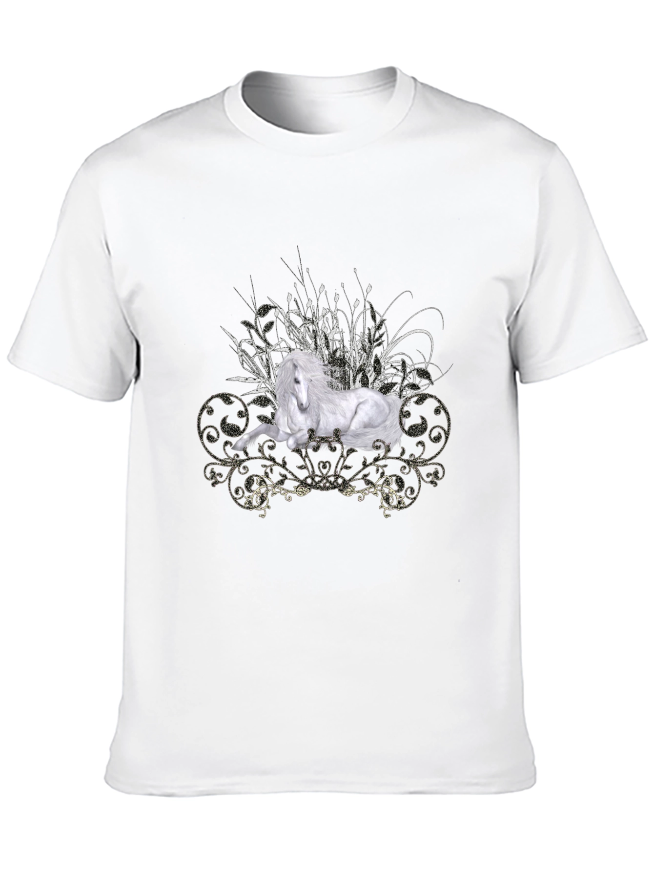 Majestic Horse Graphic Tee - Mens Black T-Shirt