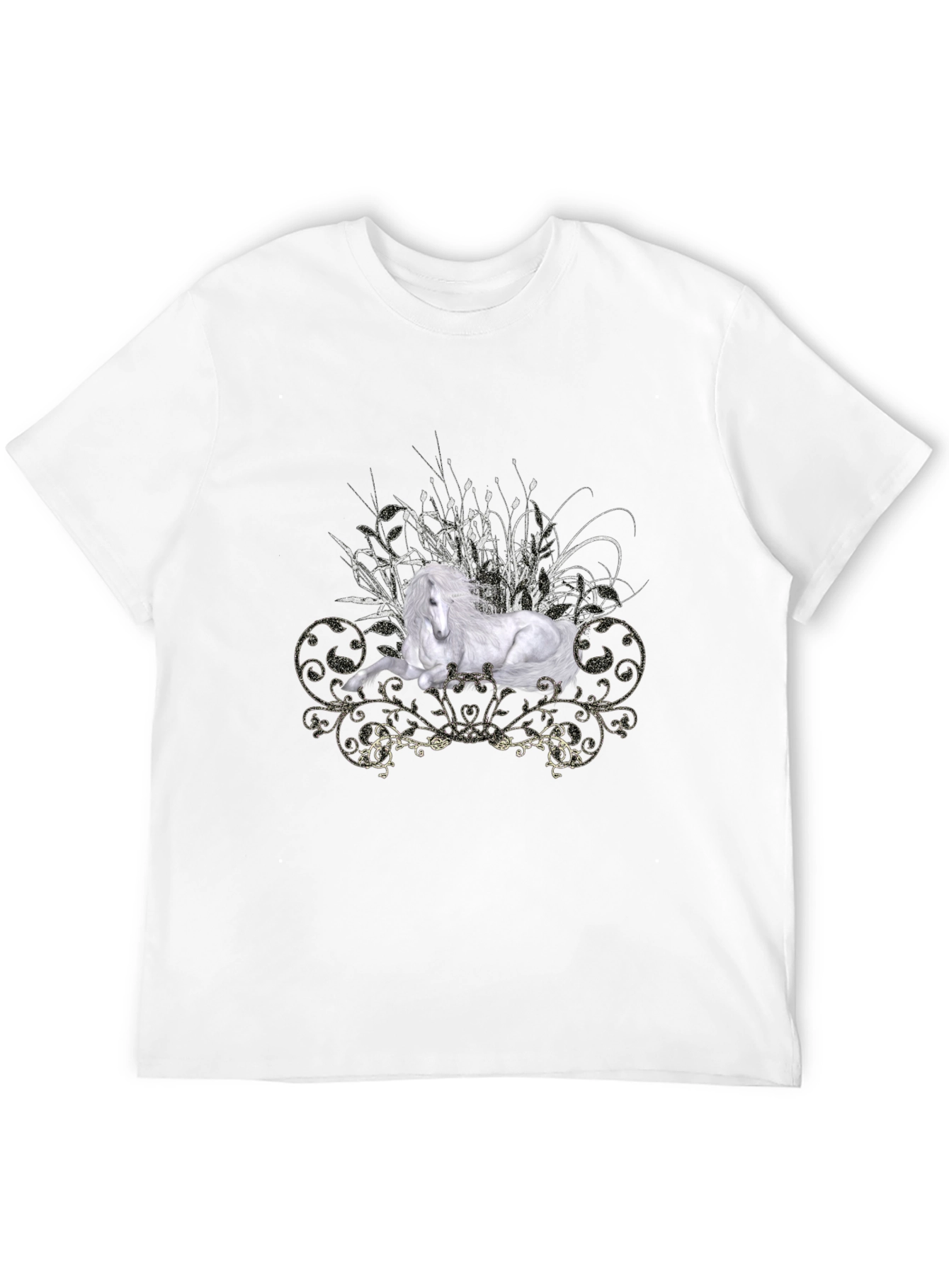 Majestic Horse Graphic Tee - Mens Black T-Shirt