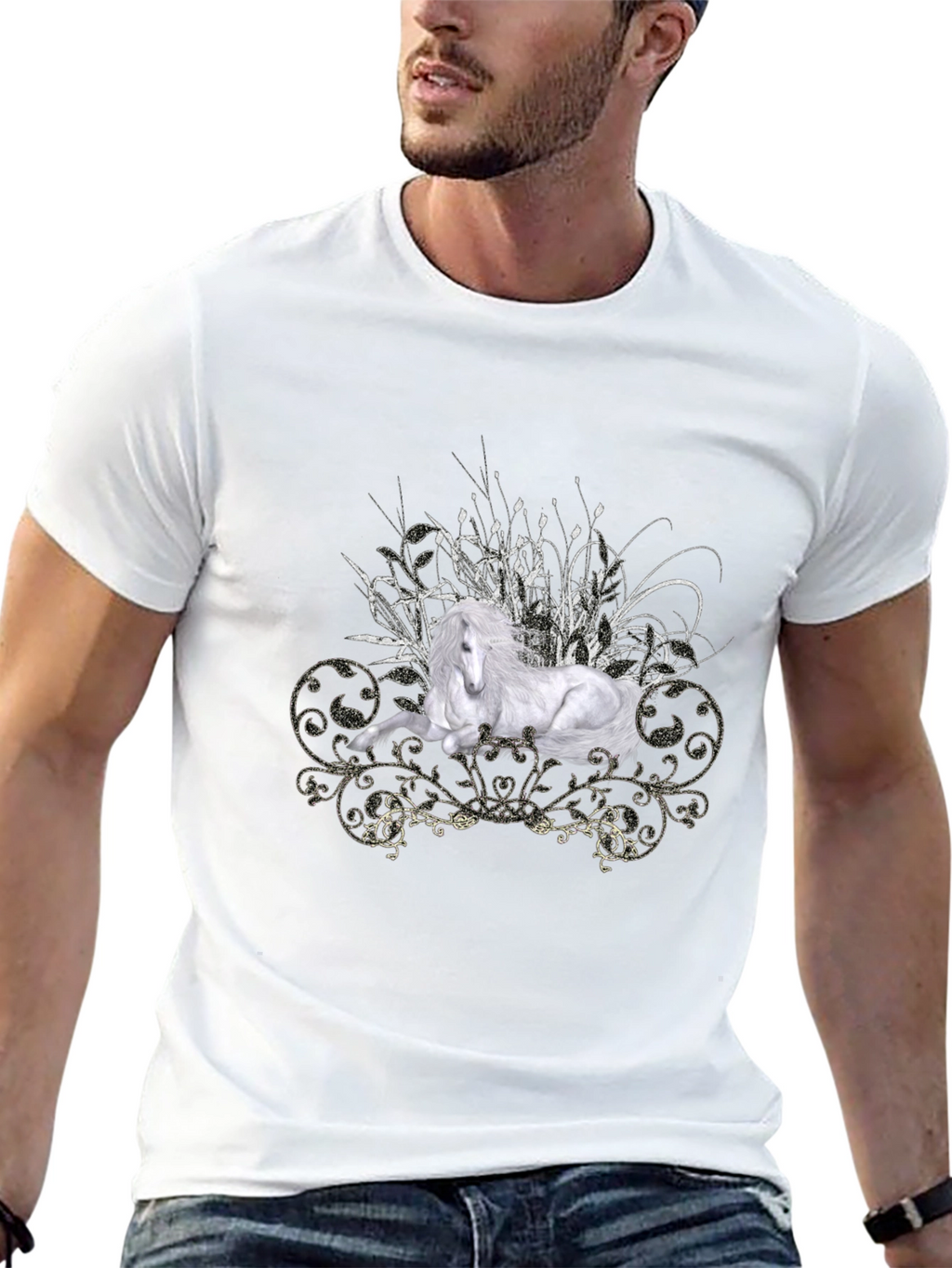 Majestic Horse Graphic Tee - Mens Black T-Shirt