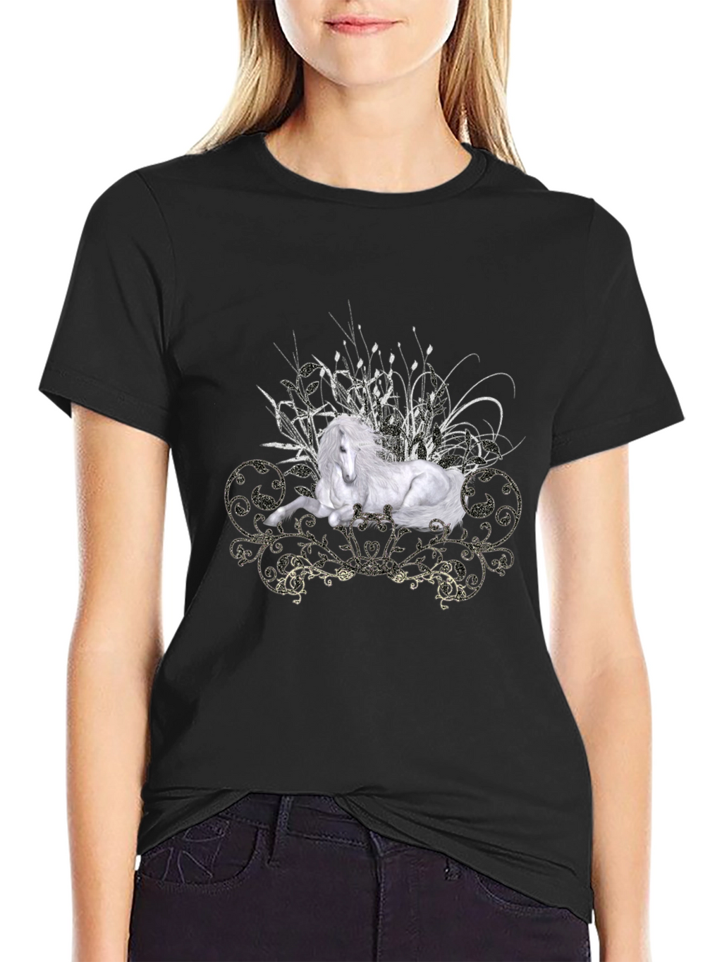Majestic Horse Graphic Tee - Mens Black T-Shirt
