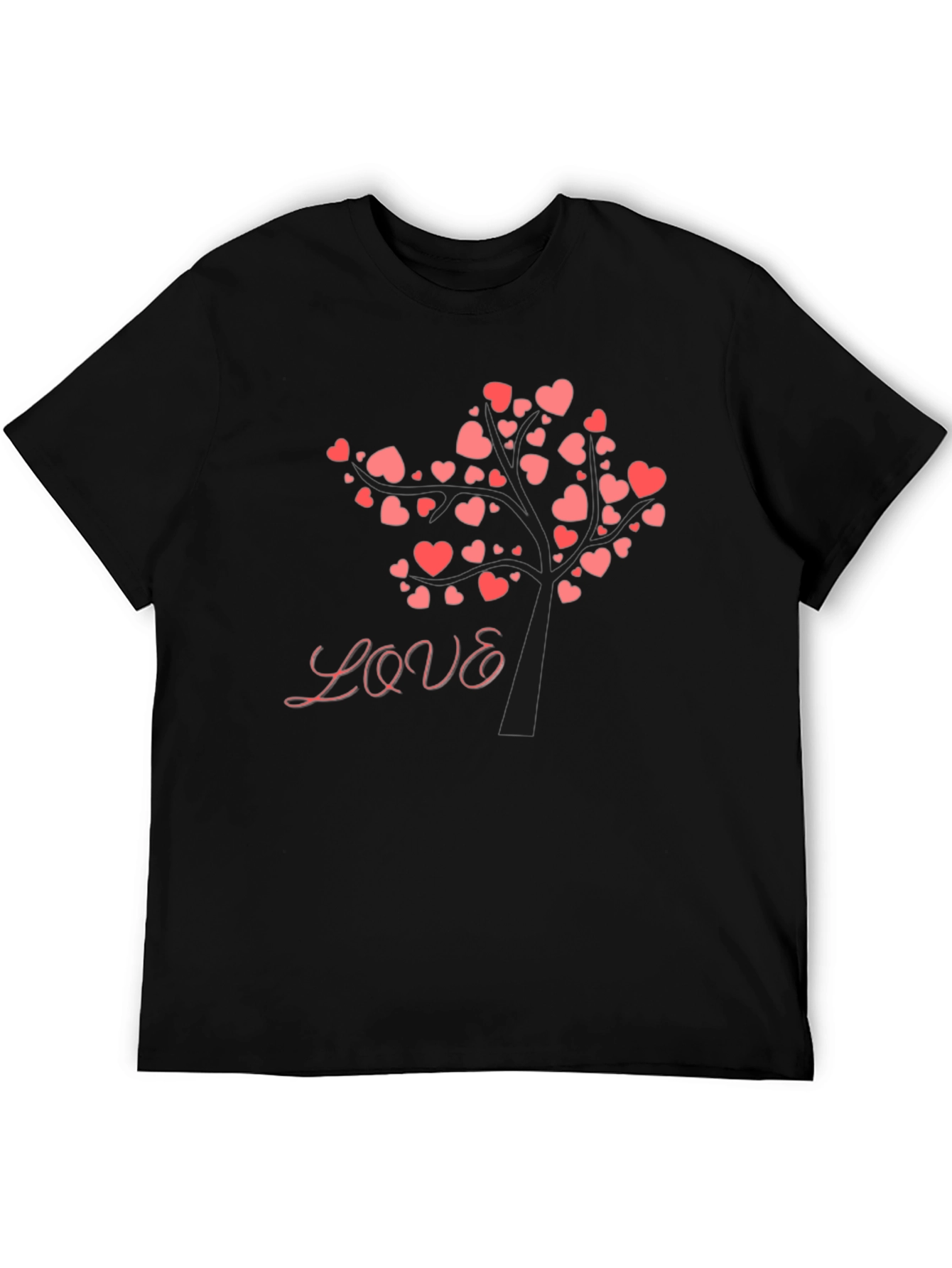 Love Tree Graphic Tee - Black Cotton Blend Shirt