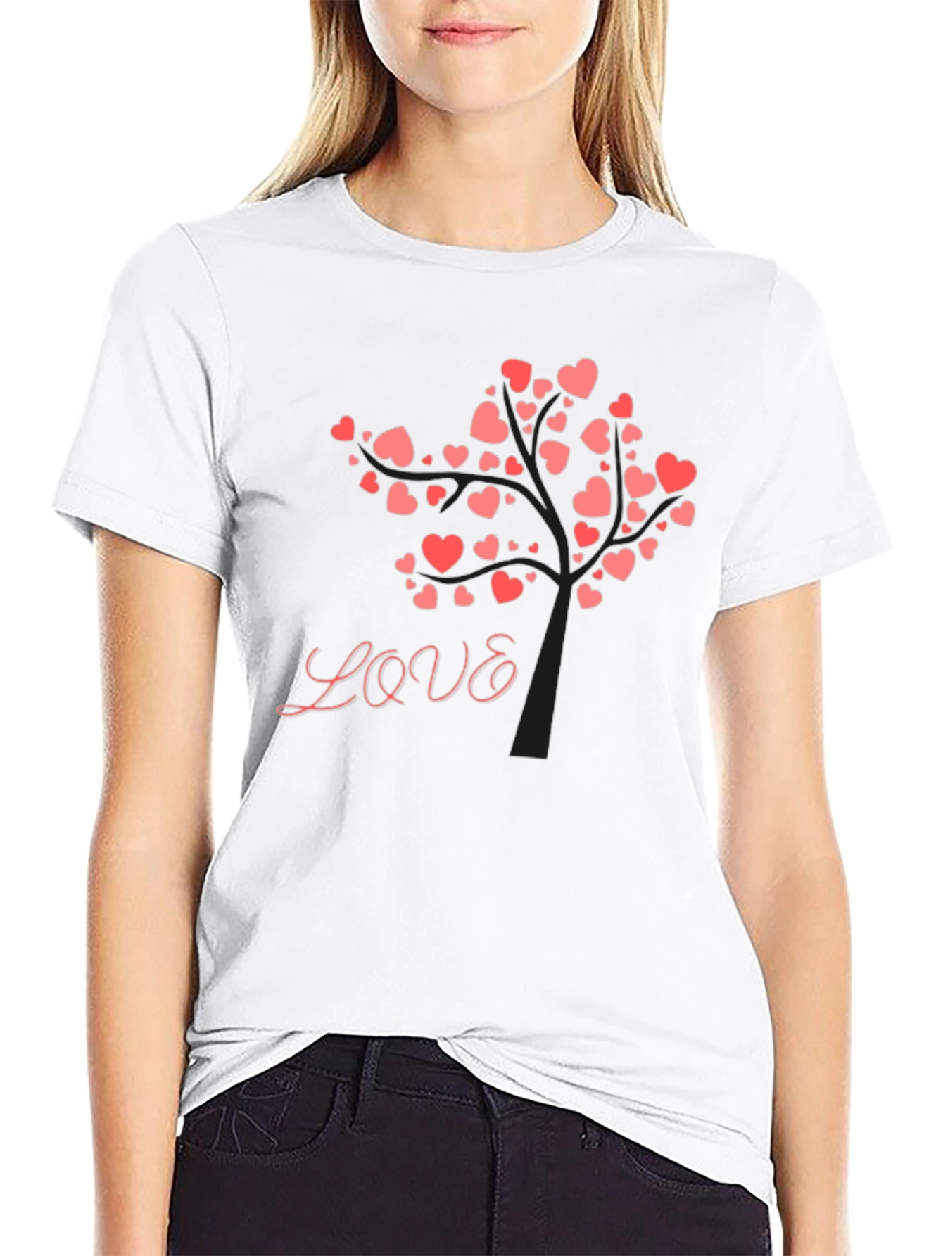 Love Tree Graphic Tee - Black Cotton Blend Shirt