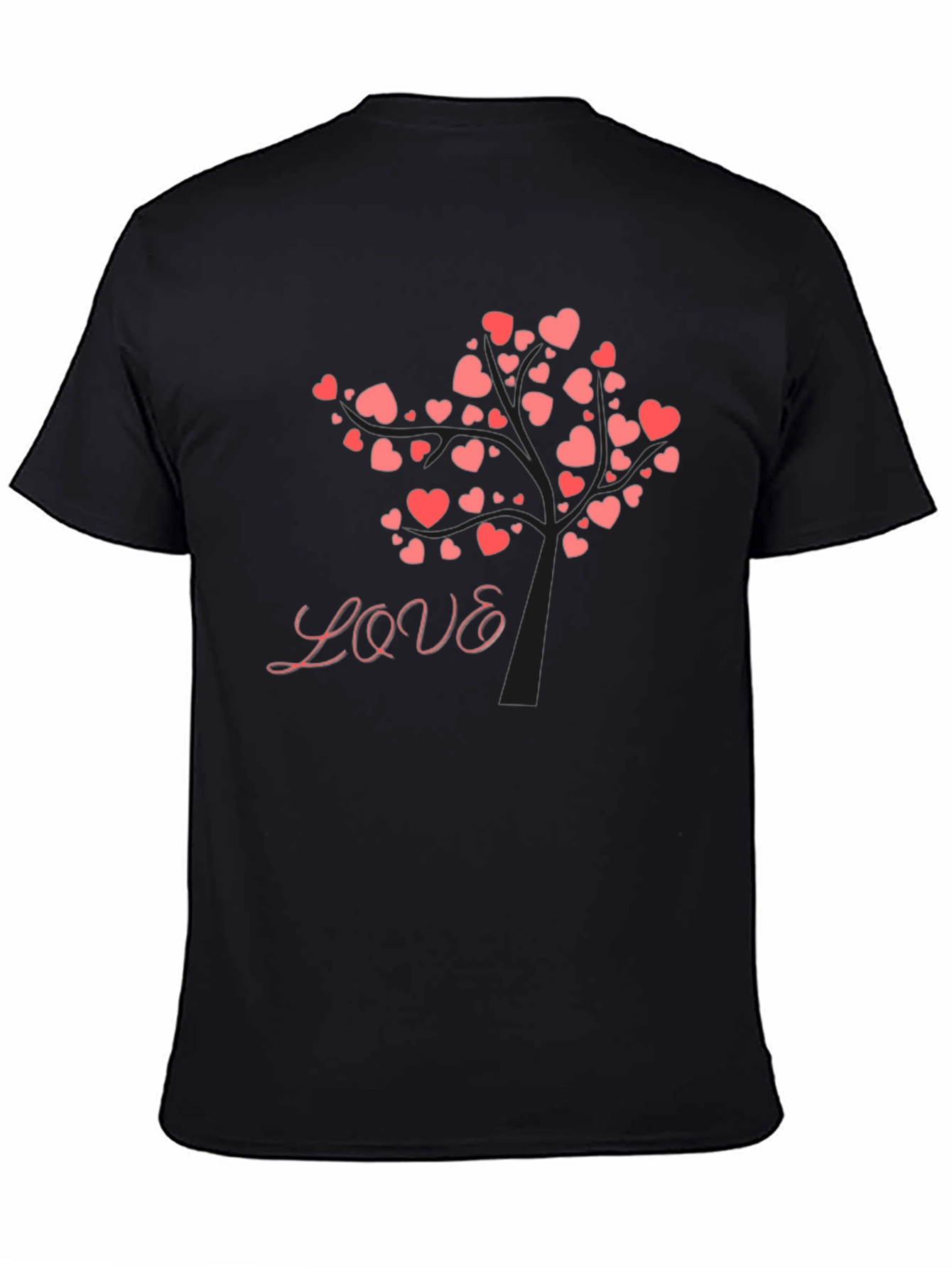 Love Tree Graphic Tee - Black Cotton Blend Shirt