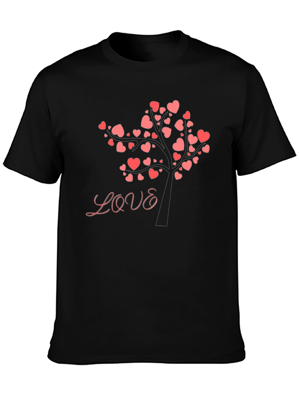 Love Tree Graphic Tee - Black Cotton Blend Shirt