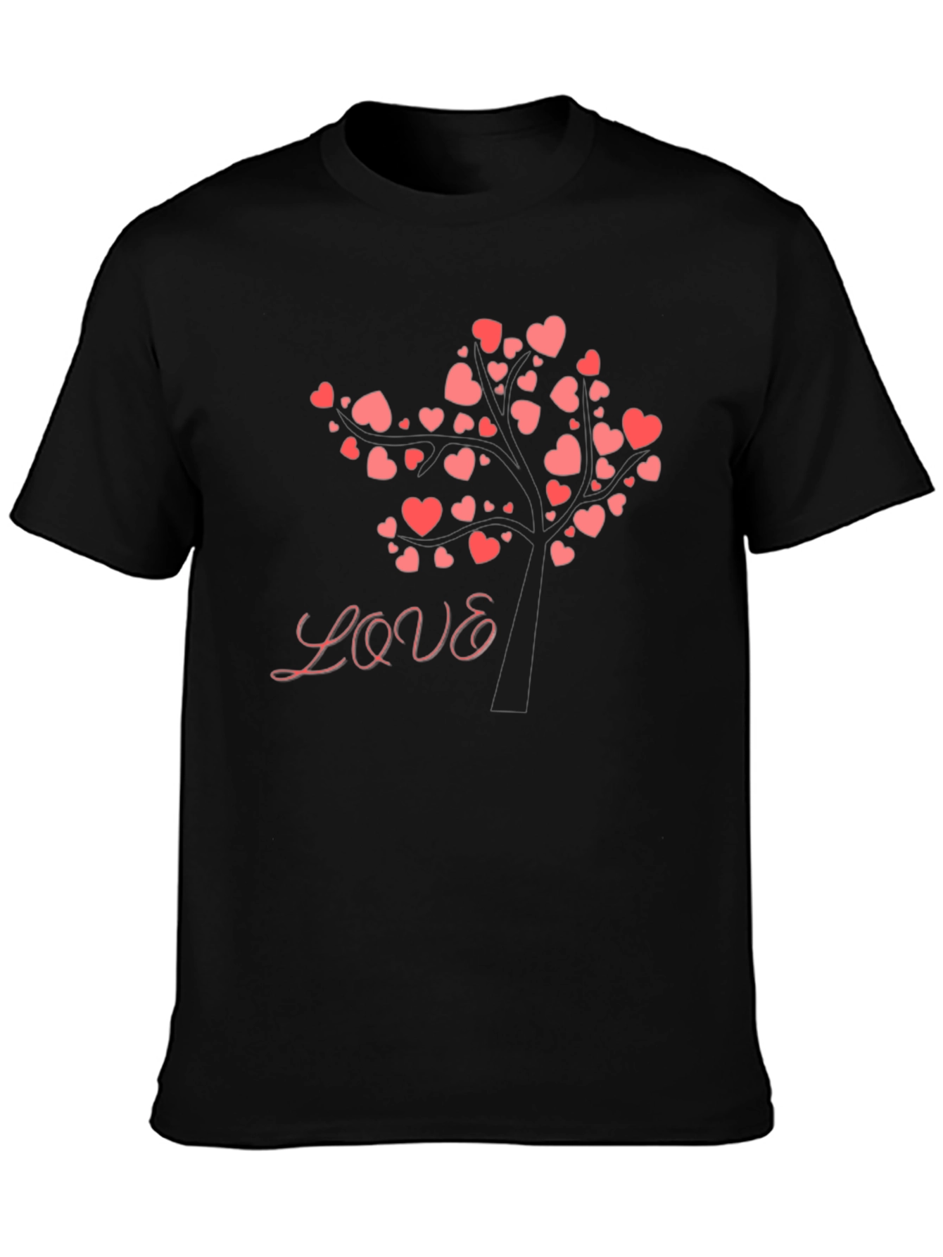 Love Tree Graphic Tee - Black Cotton Blend Shirt