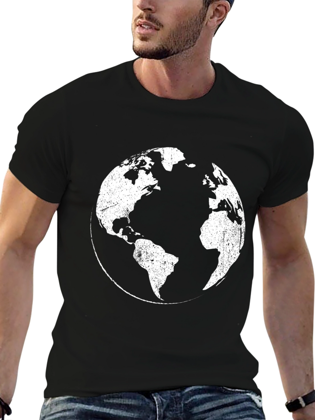 Distressed Earth Graphic T-Shirt