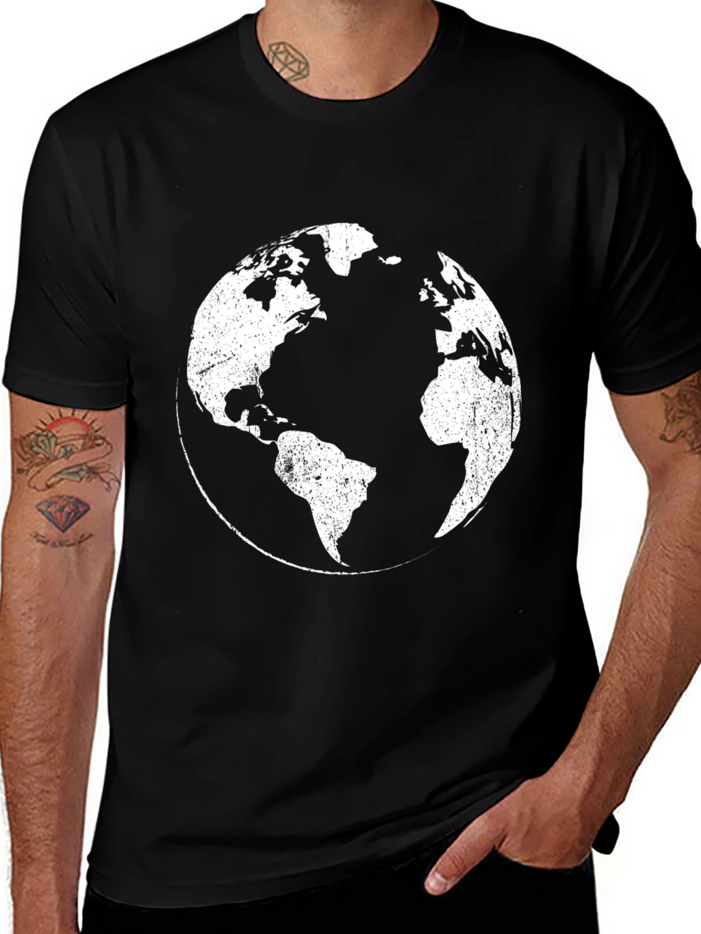 Distressed Earth Graphic T-Shirt