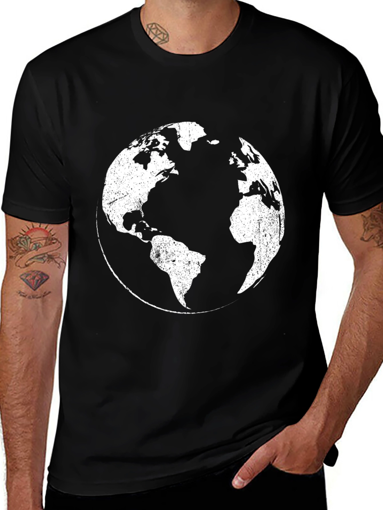 Distressed Earth Graphic T-Shirt