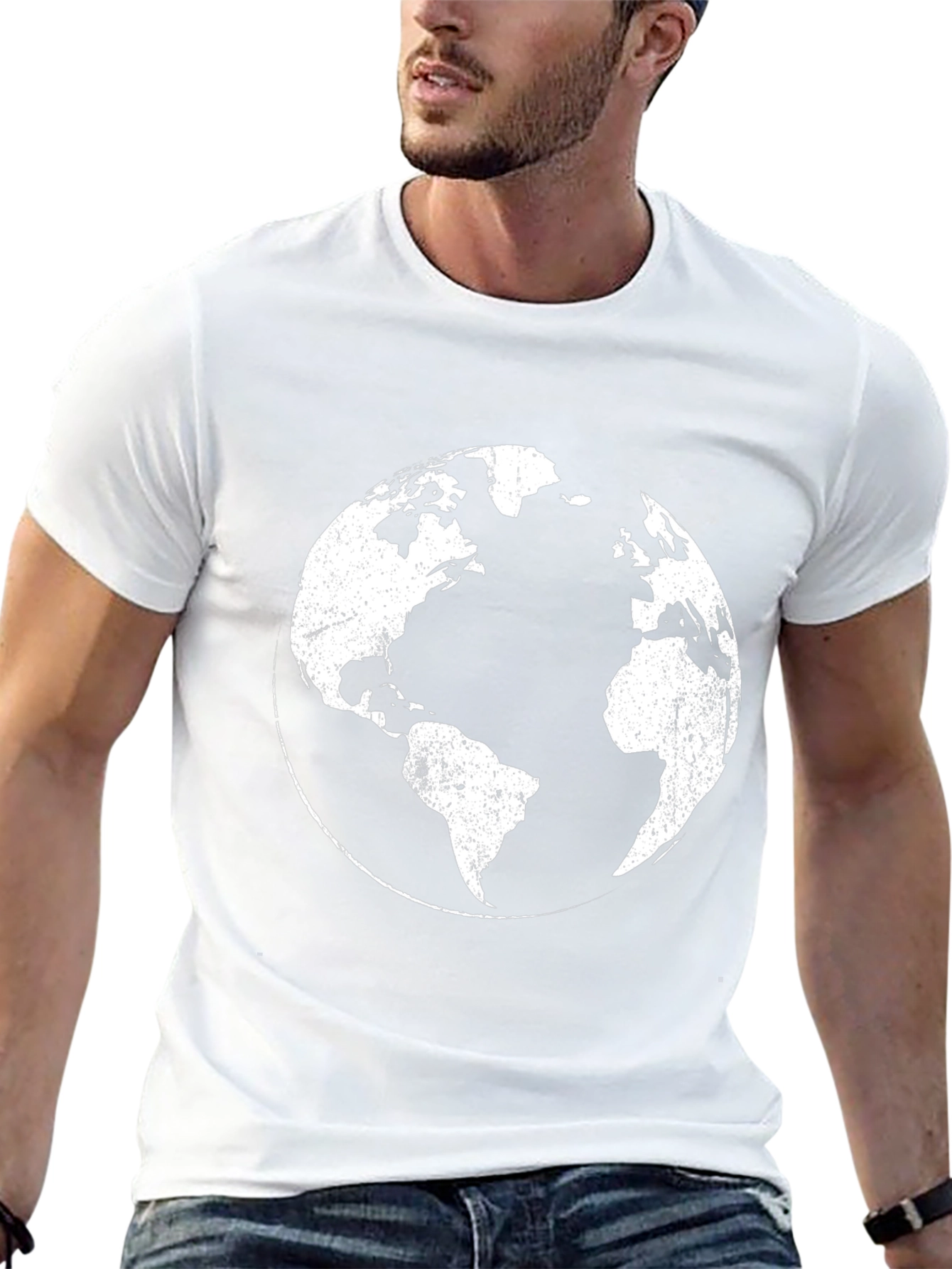 Distressed Earth Graphic T-Shirt