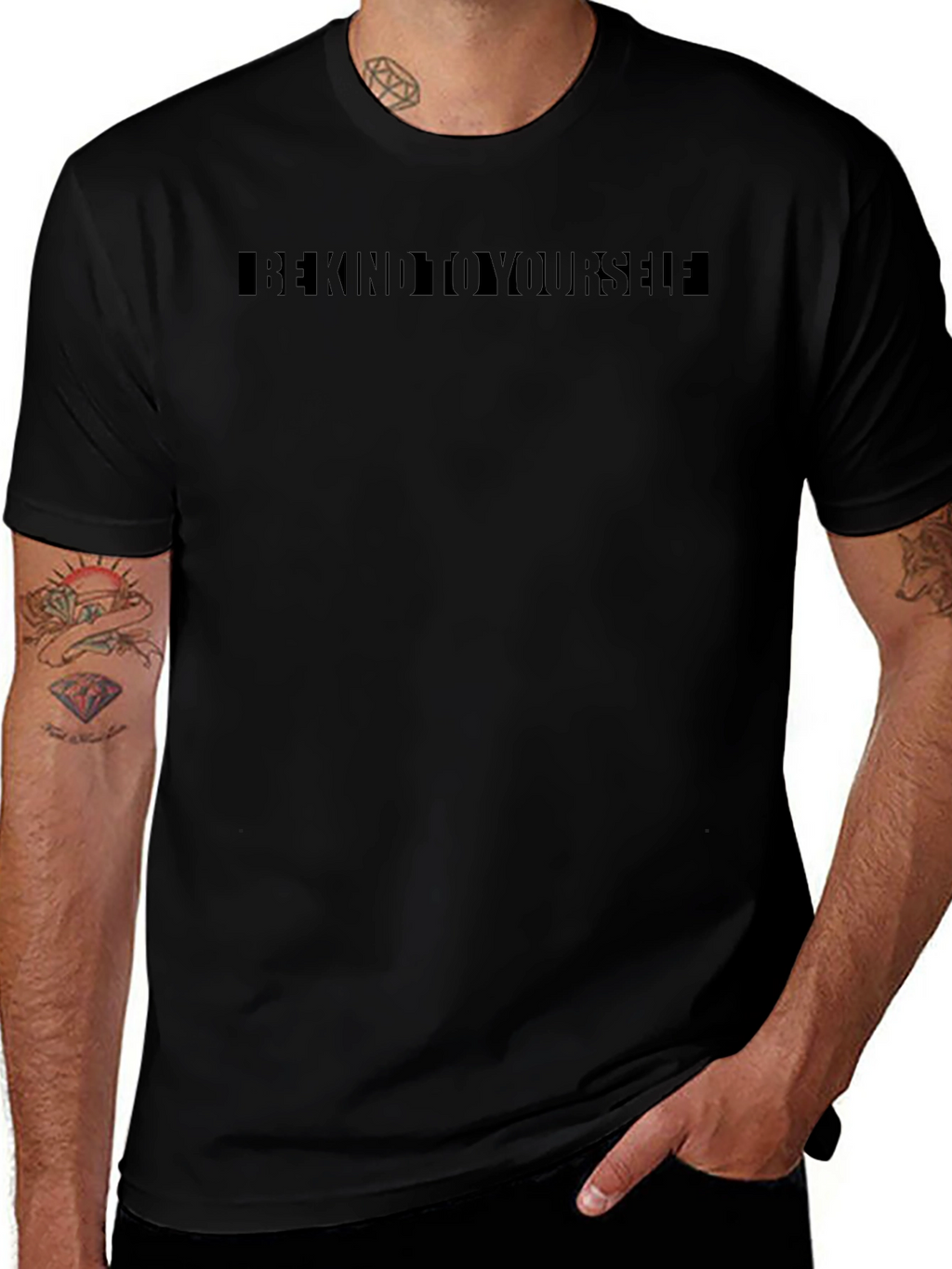 Be Kind To Yourself Black Graphic Tee