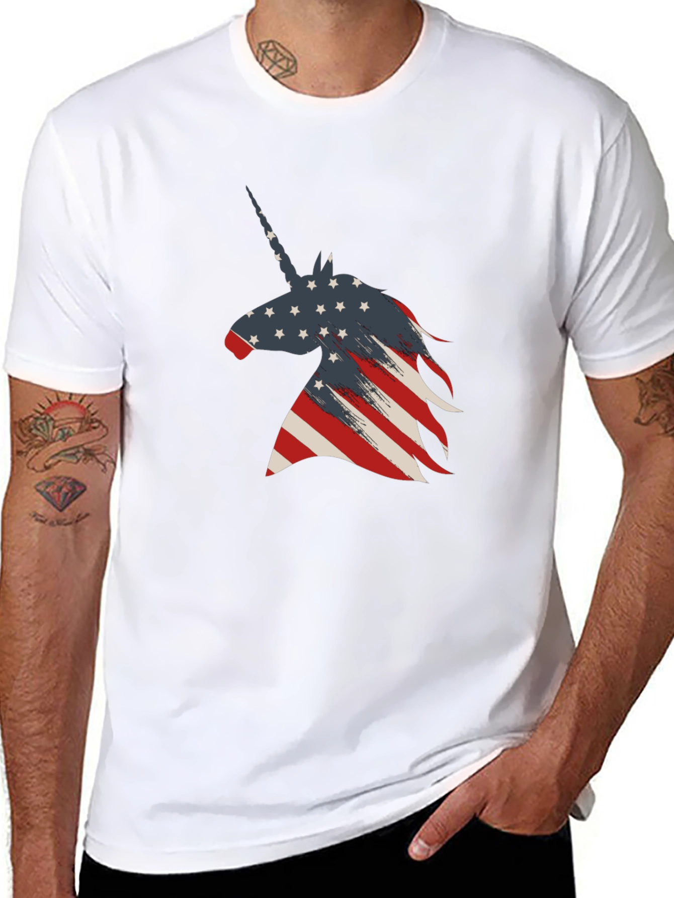 Patriotic Unicorn Graphic Tee