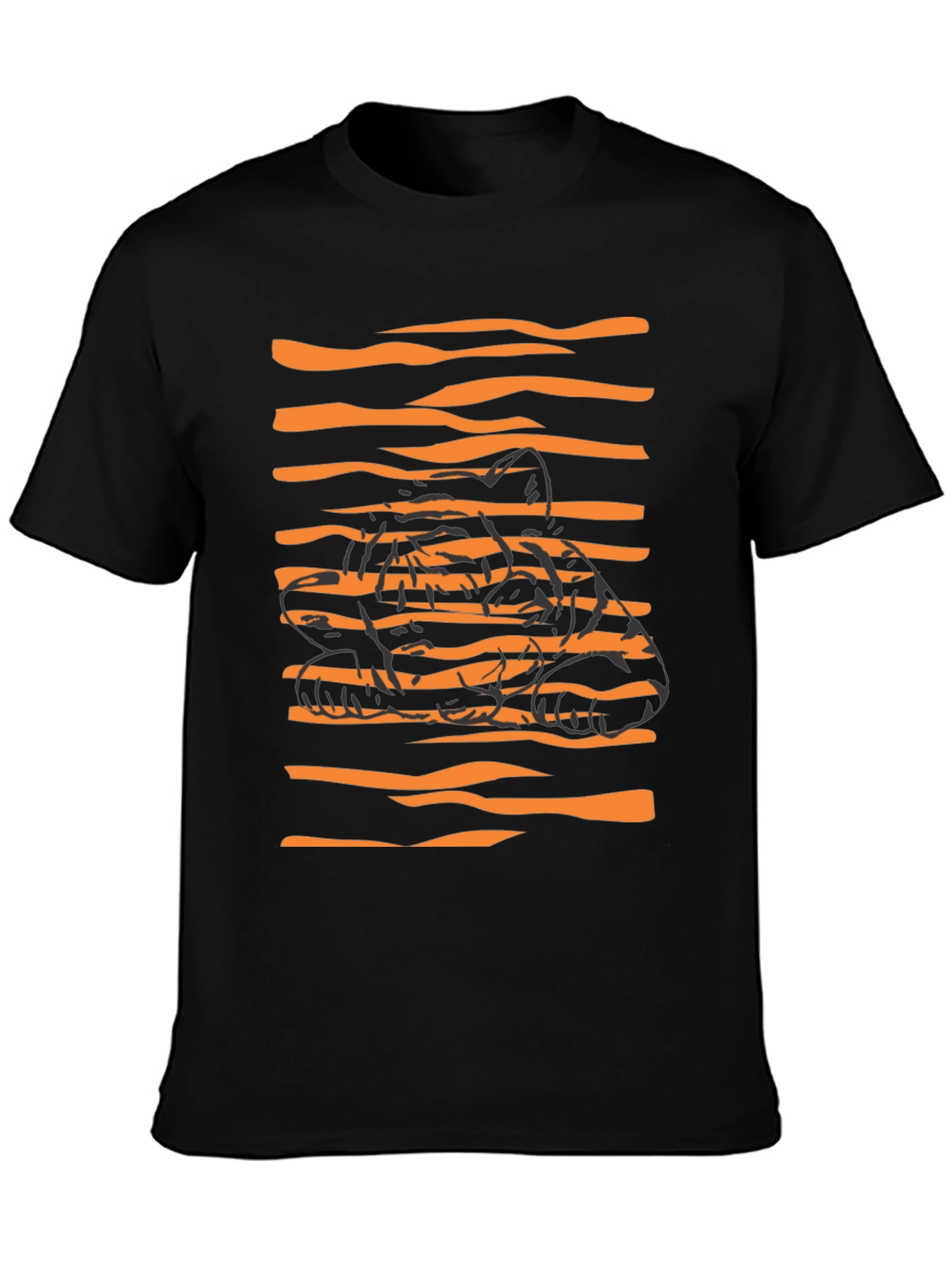 Striking Tiger Graphic Black T-Shirt