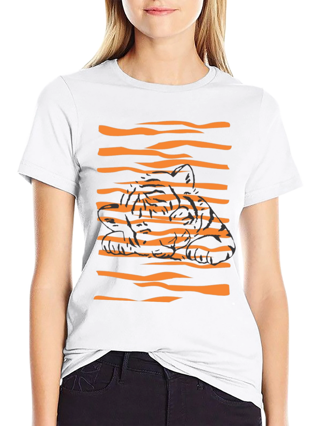 Striking Tiger Graphic Black T-Shirt