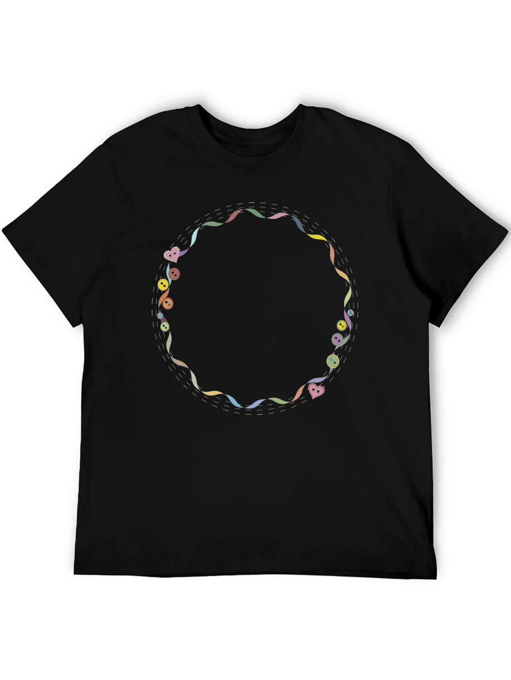 Novelty Graphic Print Black T-Shirt
