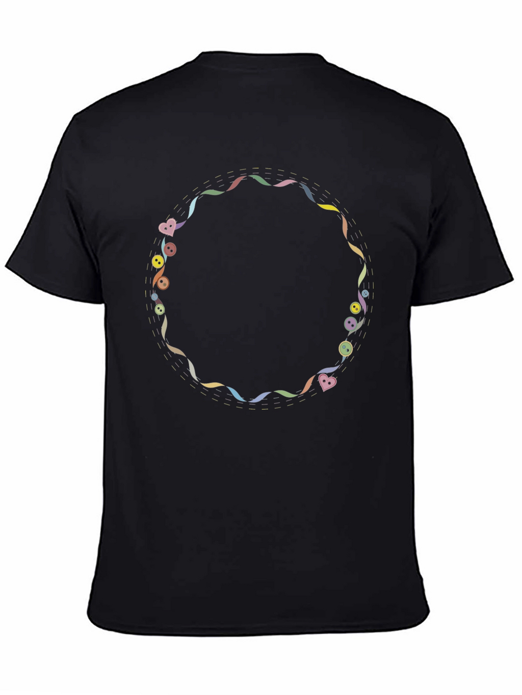Novelty Graphic Print Black T-Shirt