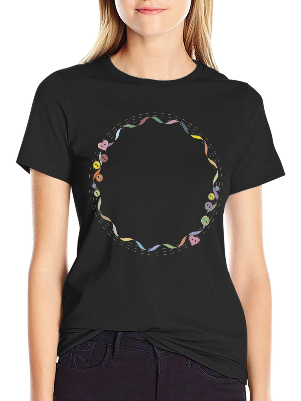 Novelty Graphic Print Black T-Shirt