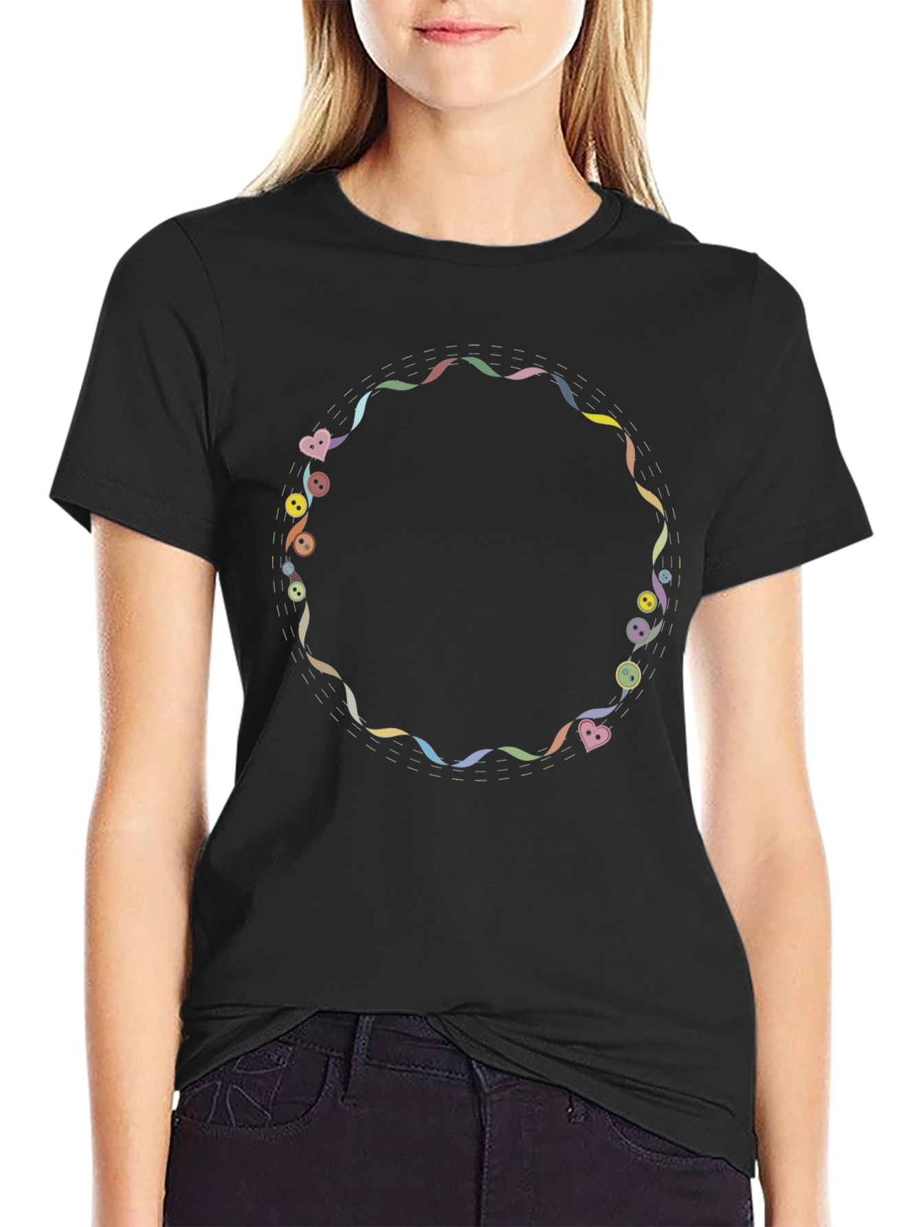 Novelty Graphic Print Black T-Shirt