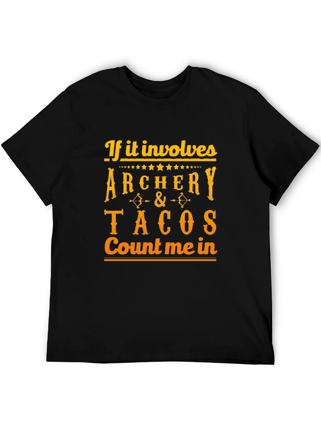 Archery & Tacos Mens Black Graphic Tee