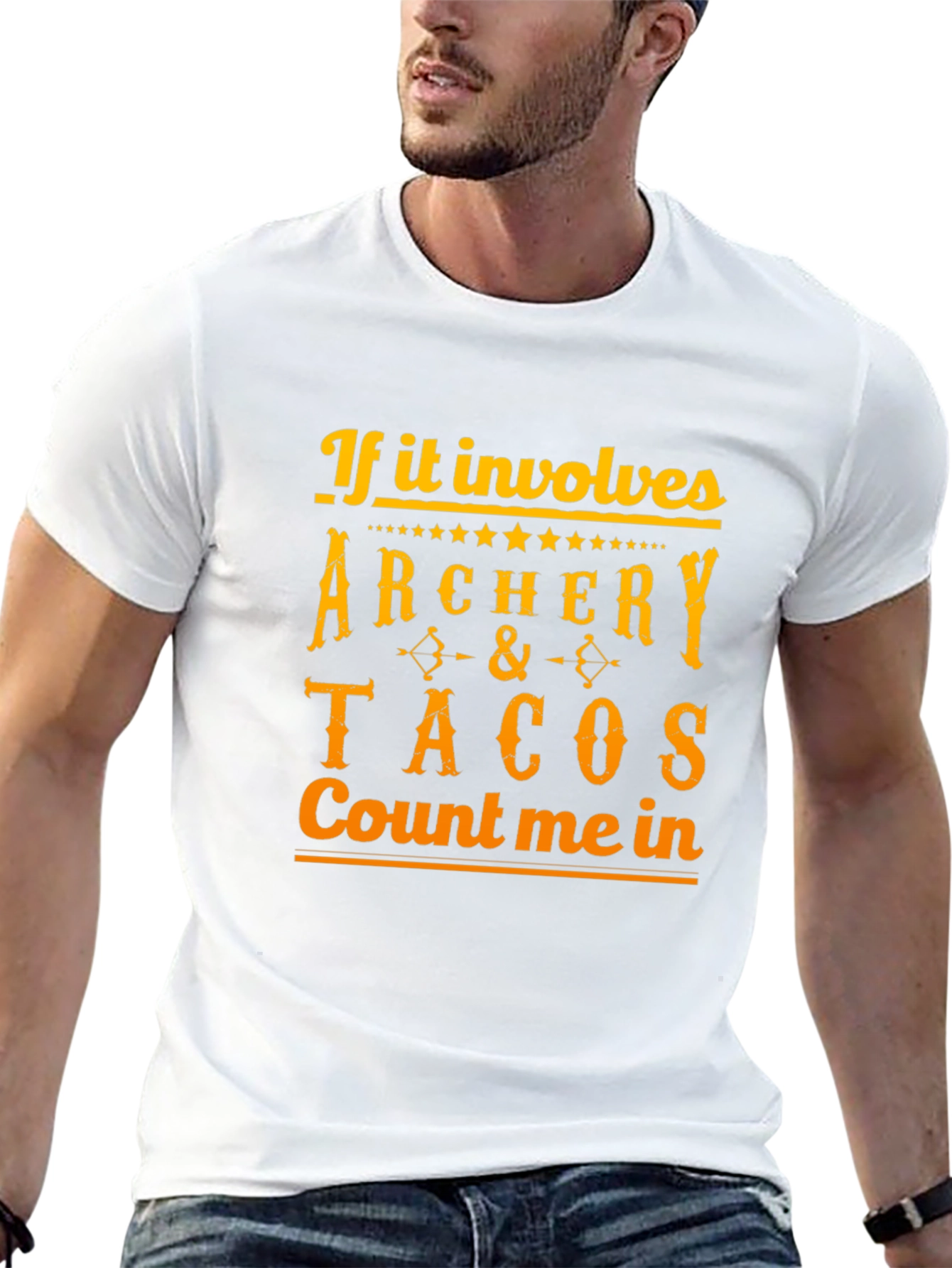 Archery & Tacos Mens Black Graphic Tee