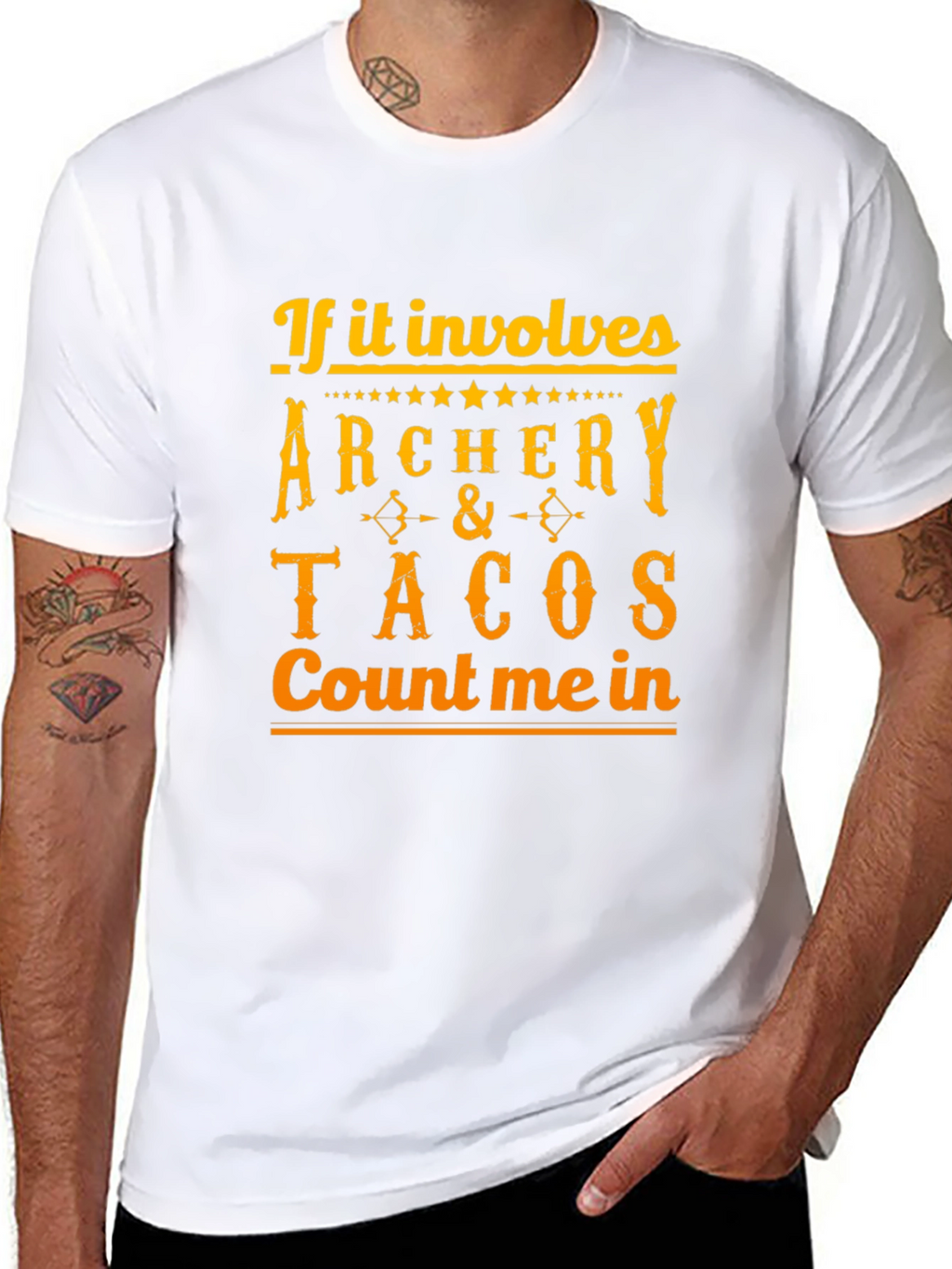 Archery & Tacos Mens Black Graphic Tee