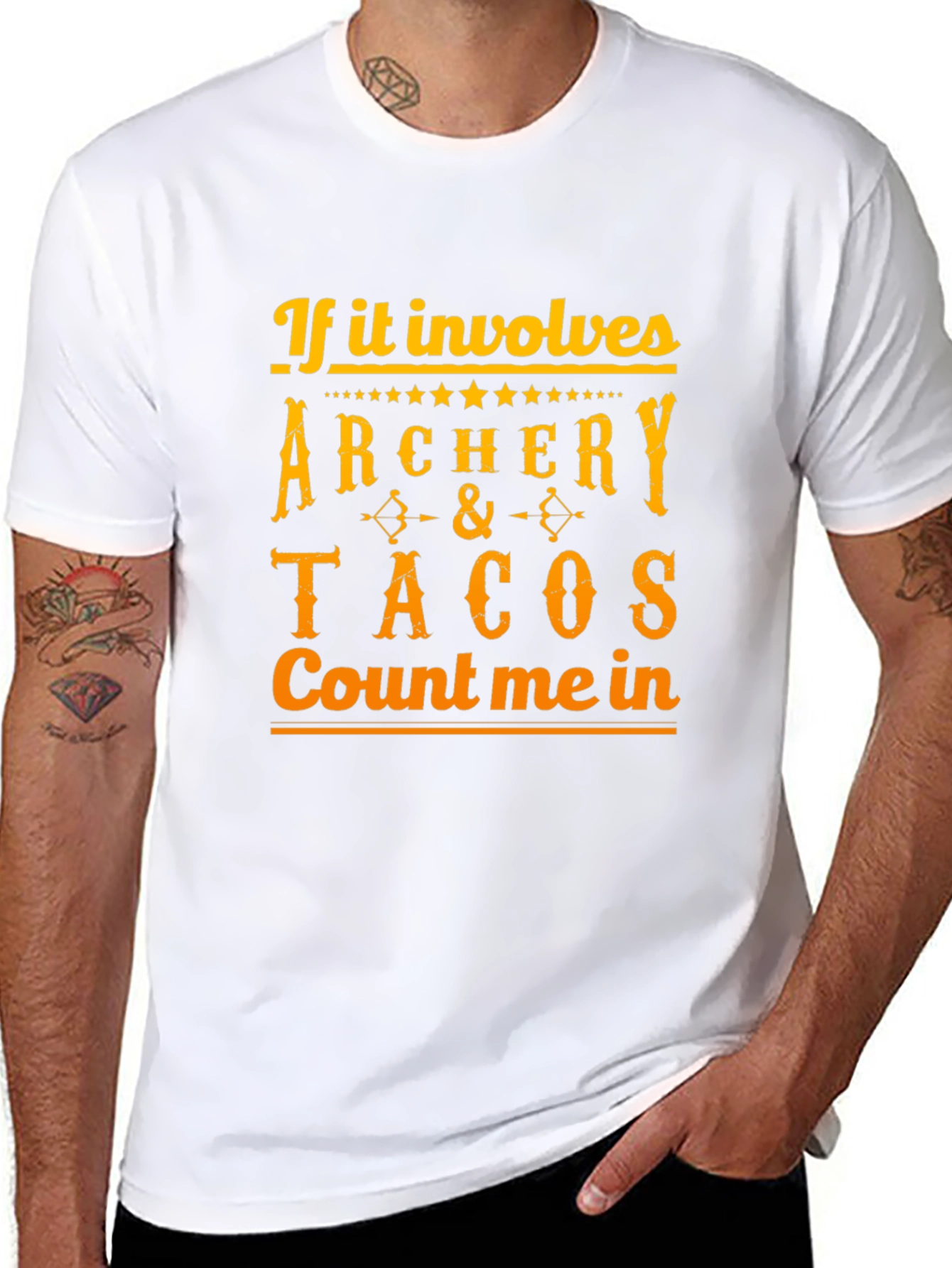 Archery & Tacos Mens Black Graphic Tee