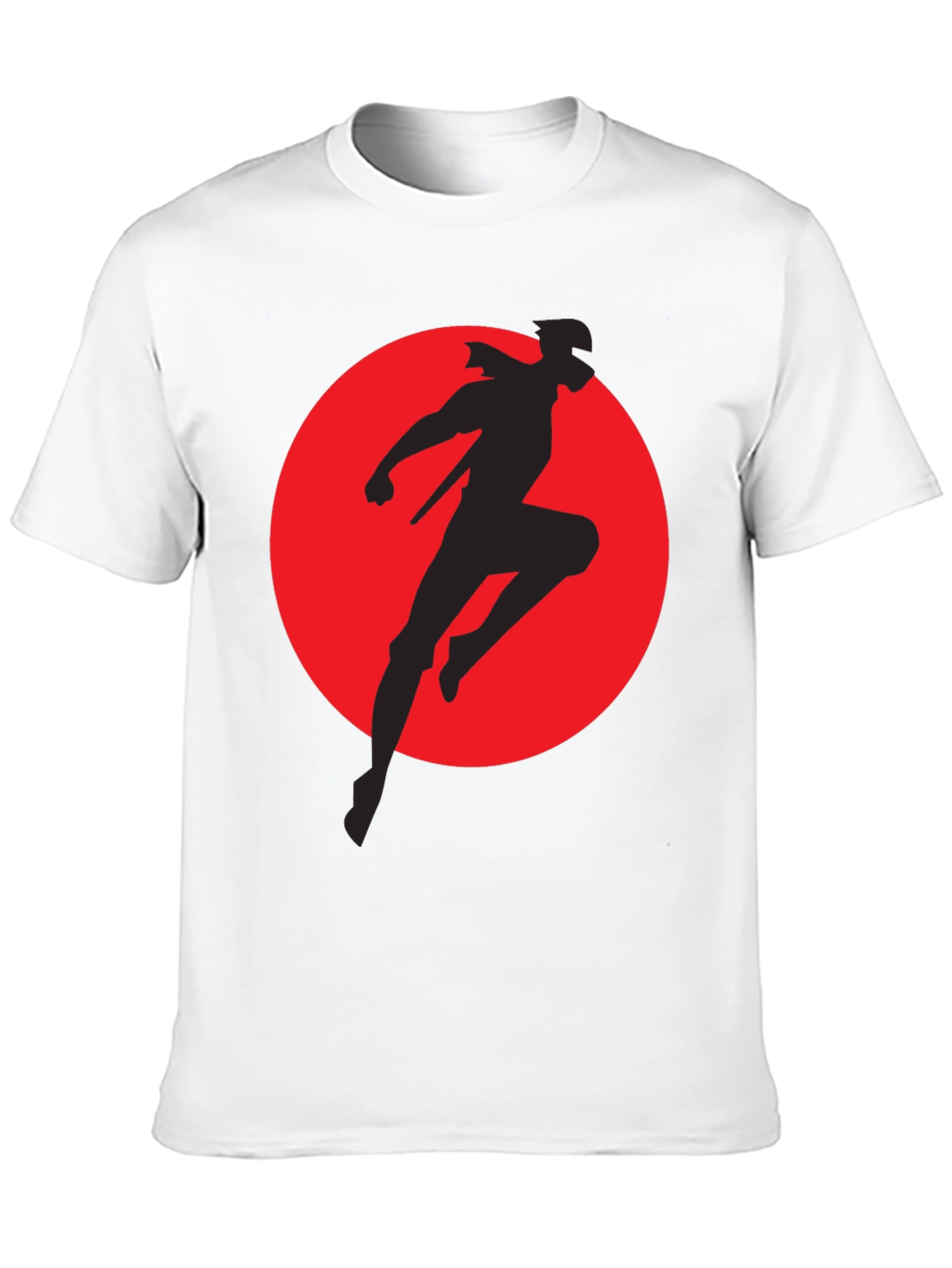 Ninja Warrior Silhouette Graphic T-Shirt - Mens Black Tee