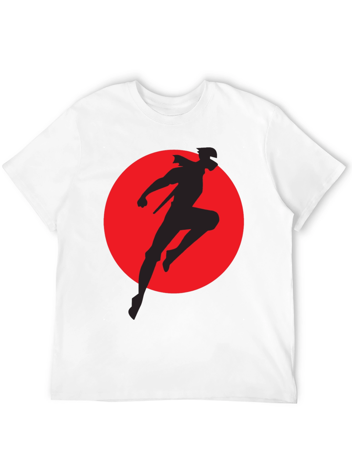 Ninja Warrior Silhouette Graphic T-Shirt - Mens Black Tee