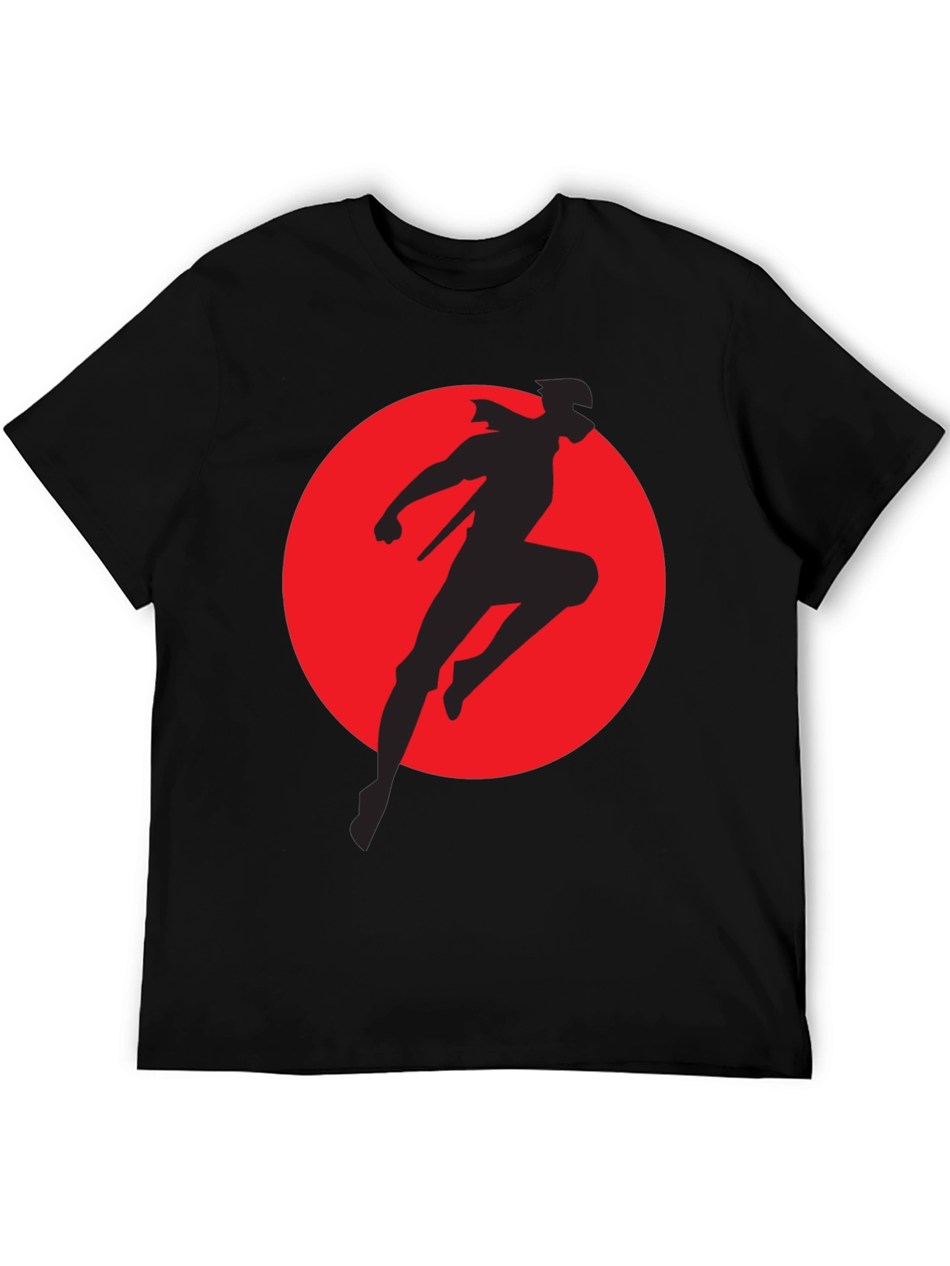 Ninja Warrior Silhouette Graphic T-Shirt - Mens Black Tee