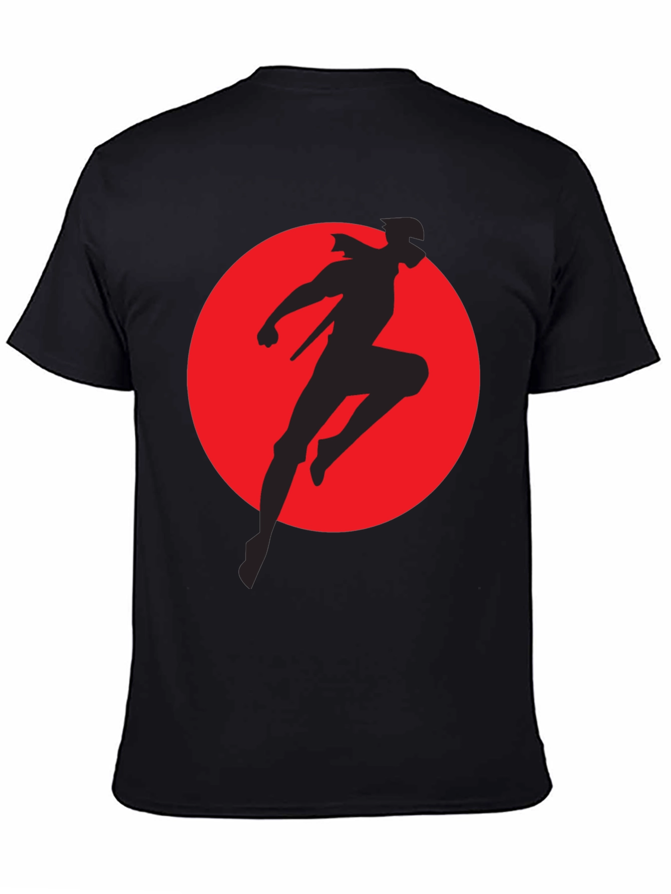Ninja Warrior Silhouette Graphic T-Shirt - Mens Black Tee