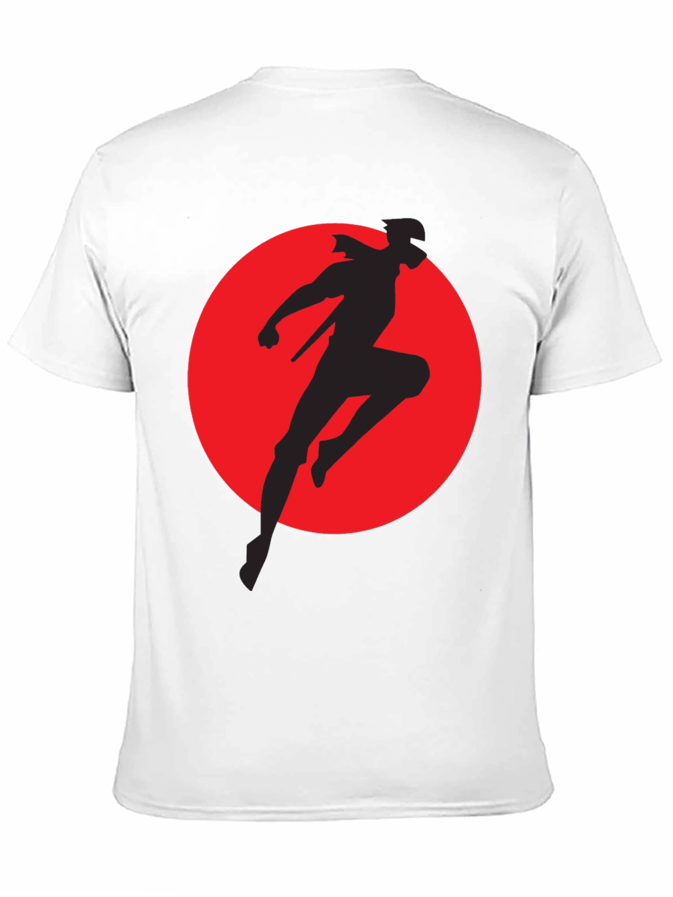 Ninja Warrior Silhouette Graphic T-Shirt - Mens Black Tee