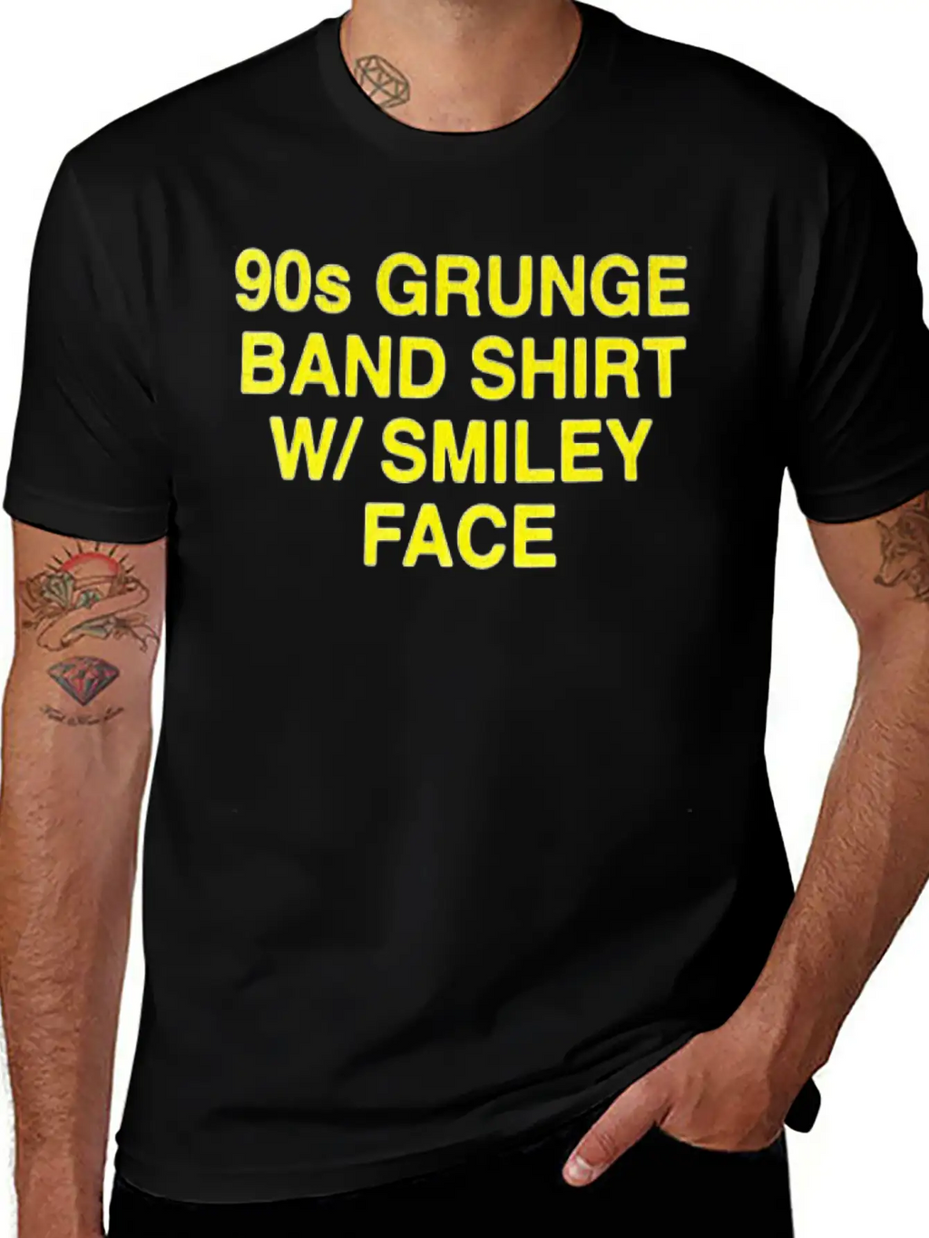 90s Grunge Band Shirt W Face Essential Cotton Tee For Daily Outfits – Unisex Style