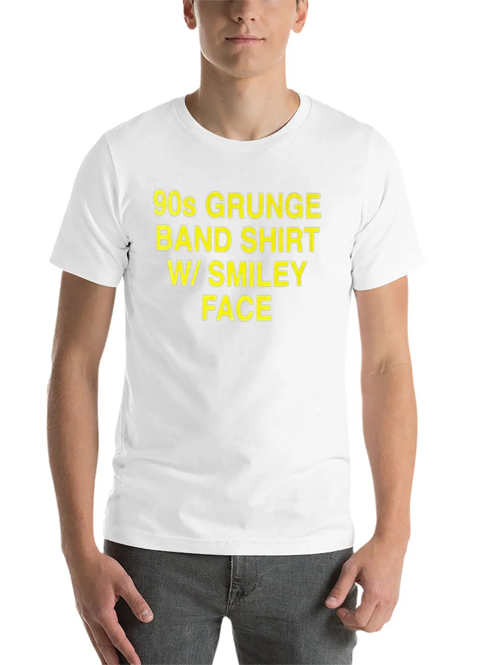 90s Grunge Band Shirt W Face Essential Cotton Tee For Daily Outfits – Unisex Style