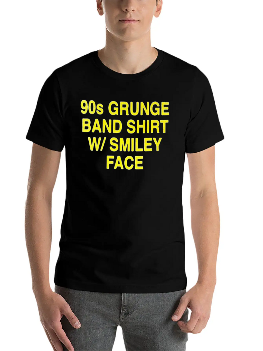 90s Grunge Band Shirt W Face Essential Cotton Tee For Daily Outfits – Unisex Style