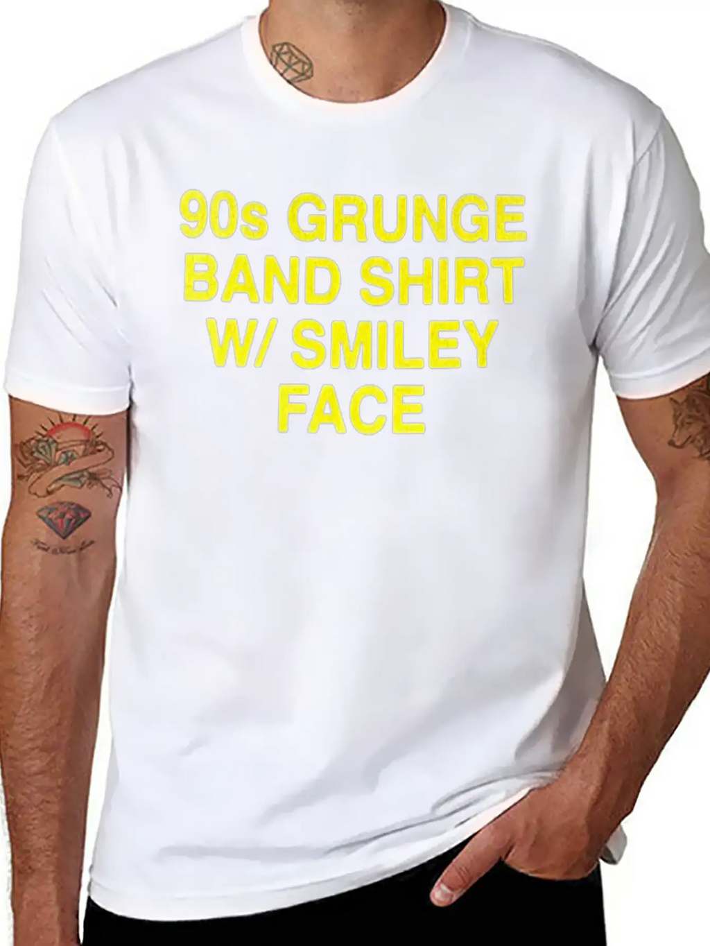90s Grunge Band Shirt W Face Essential Cotton Tee For Daily Outfits – Unisex Style