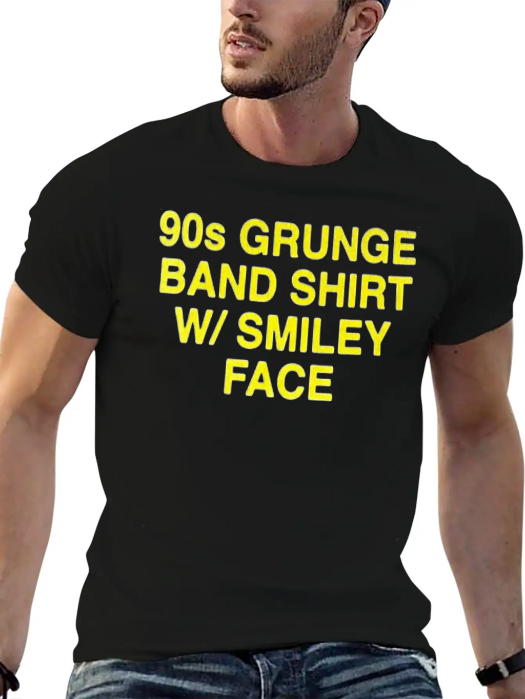 90s Grunge Band Shirt W Face Essential Cotton Tee For Daily Outfits – Unisex Style