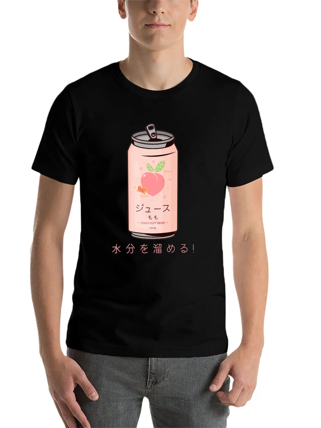 90s Japanese Aesthetic Peach Juice Can Aesthetic Unisex Casual T-Shirt – Clean Design For Daily Comfort