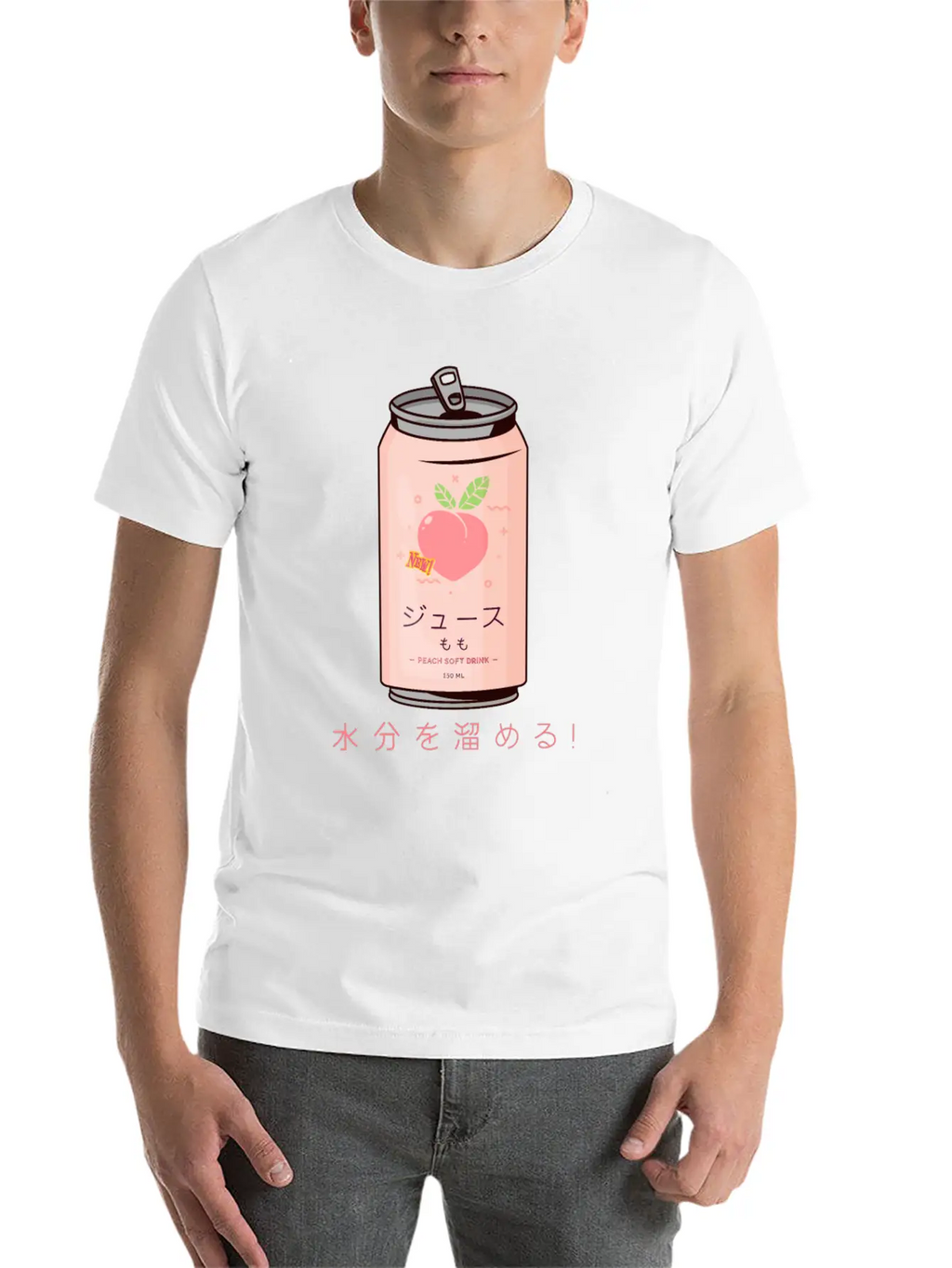 90s Japanese Aesthetic Peach Juice Can Aesthetic Unisex Casual T-Shirt – Clean Design For Daily Comfort