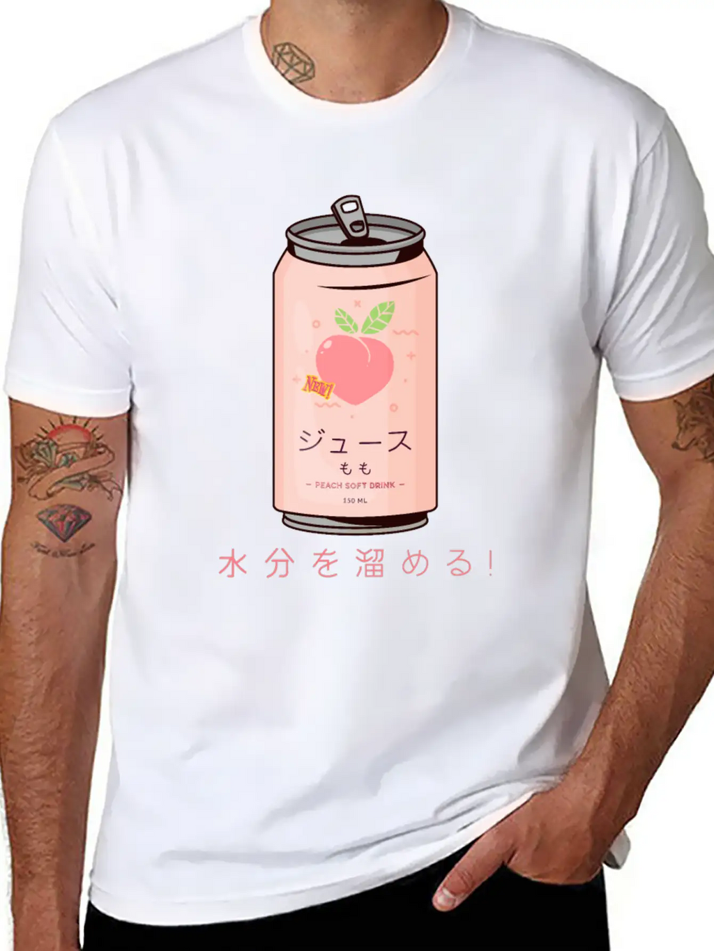 90s Japanese Aesthetic Peach Juice Can Aesthetic Unisex Casual T-Shirt – Clean Design For Daily Comfort