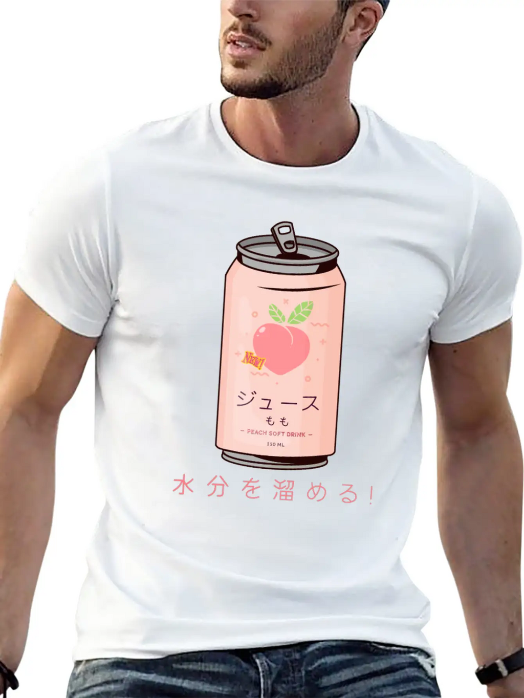 90s Japanese Aesthetic Peach Juice Can Aesthetic Unisex Casual T-Shirt – Clean Design For Daily Comfort