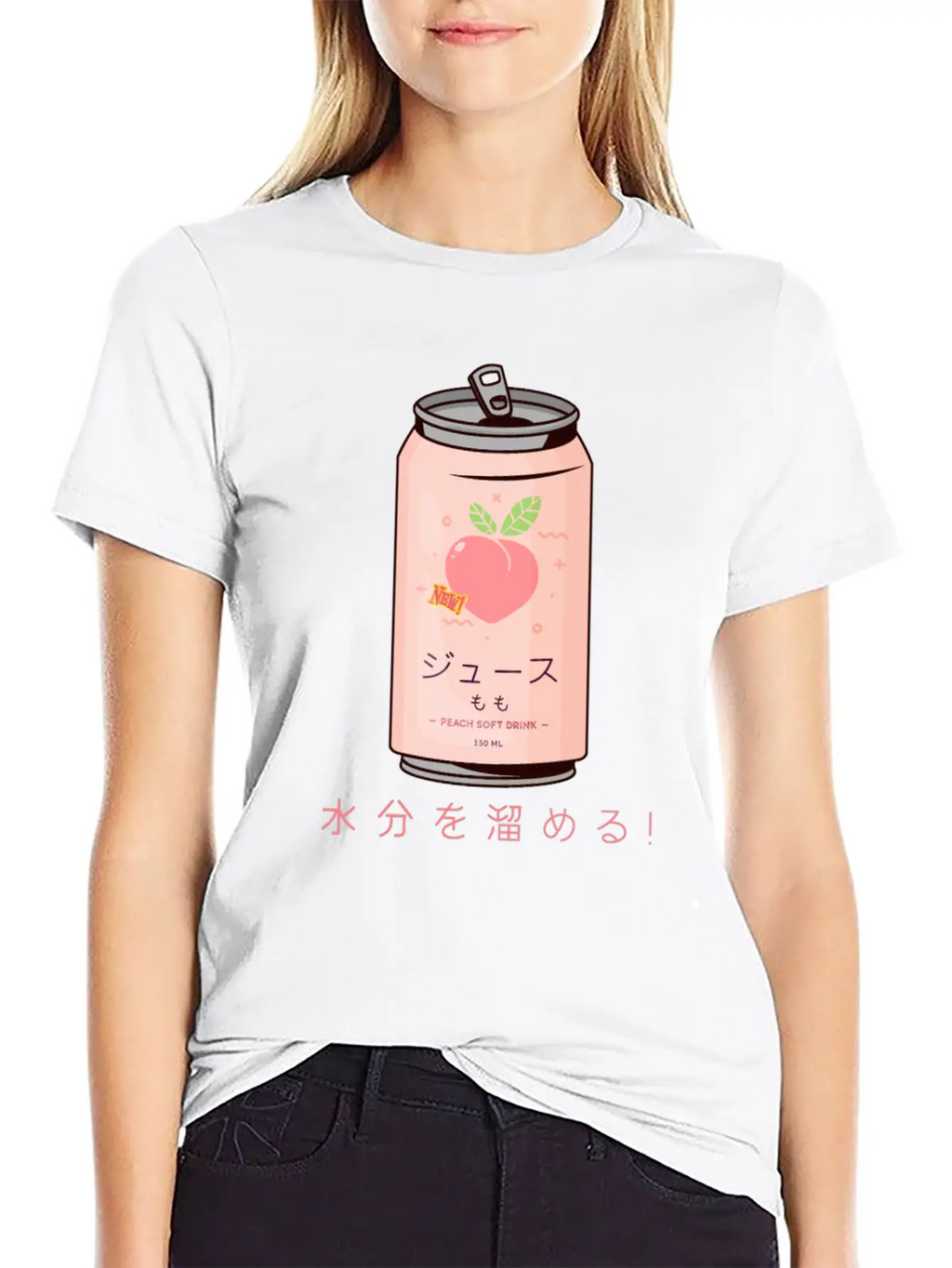 90s Japanese Aesthetic Peach Juice Can Aesthetic Unisex Casual T-Shirt – Clean Design For Daily Comfort