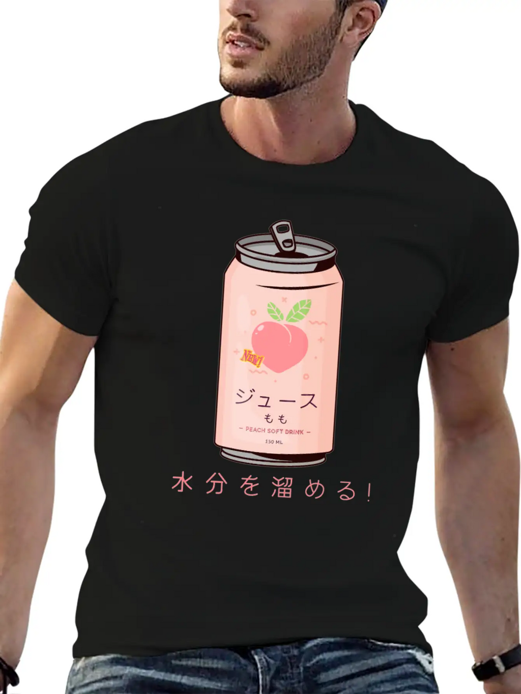 90s Japanese Aesthetic Peach Juice Can Aesthetic Unisex Casual T-Shirt – Clean Design For Daily Comfort