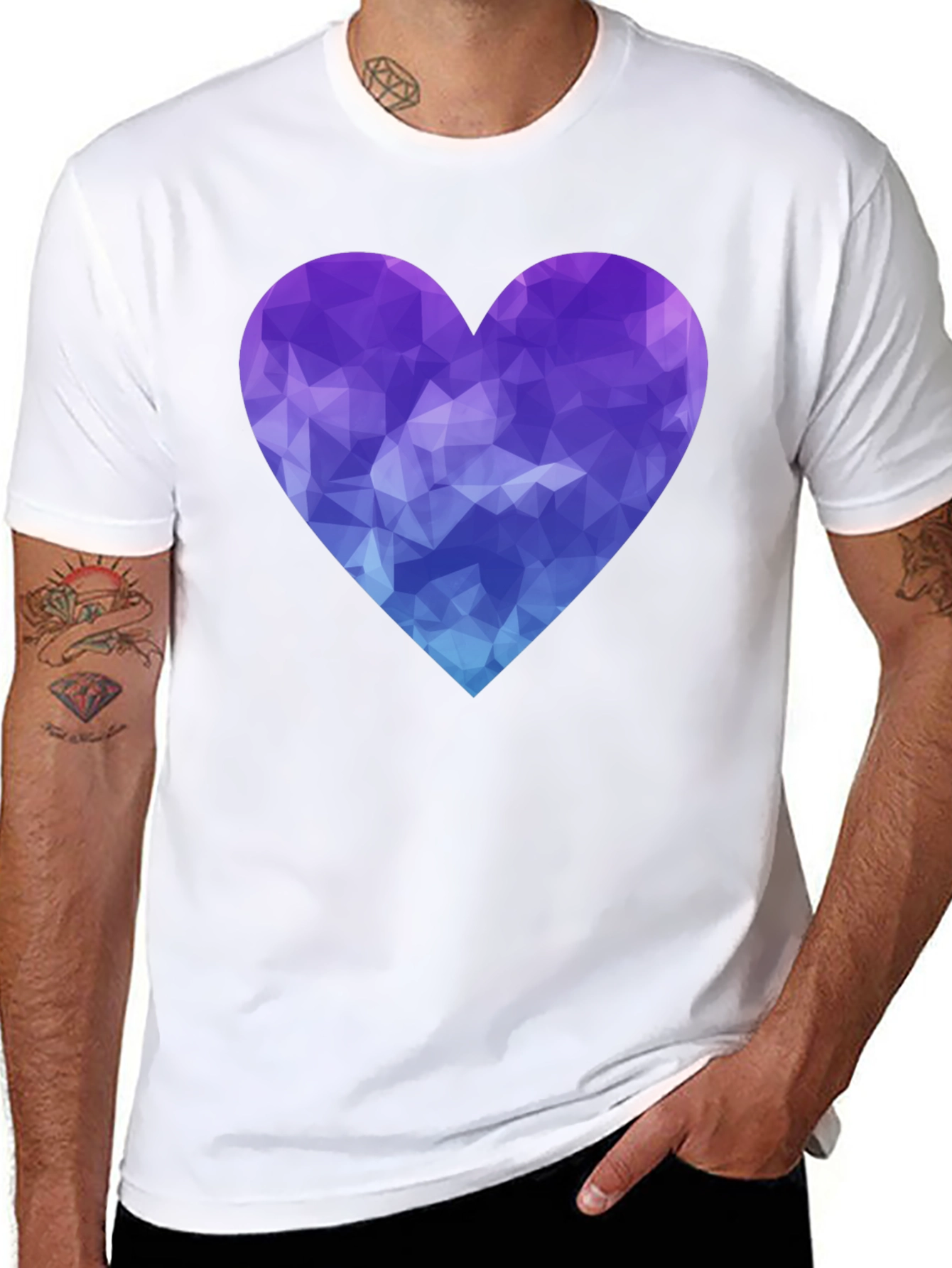 Geometric Heart Graphic T-Shirt