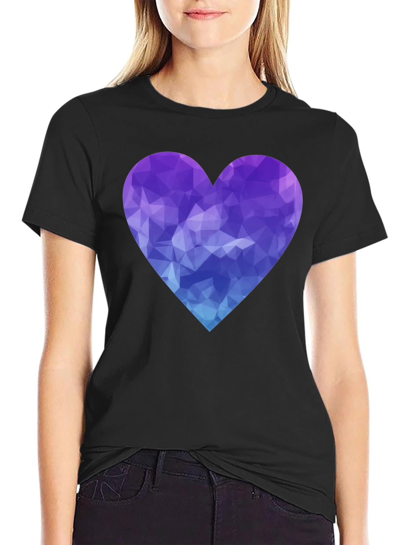 Geometric Heart Graphic T-Shirt