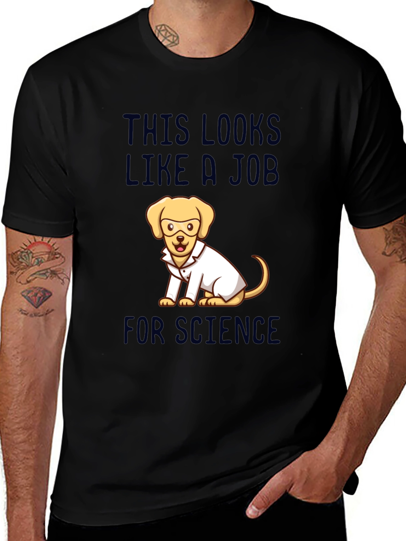 Science Dog Graphic T-Shirt - This Looks Like A Job