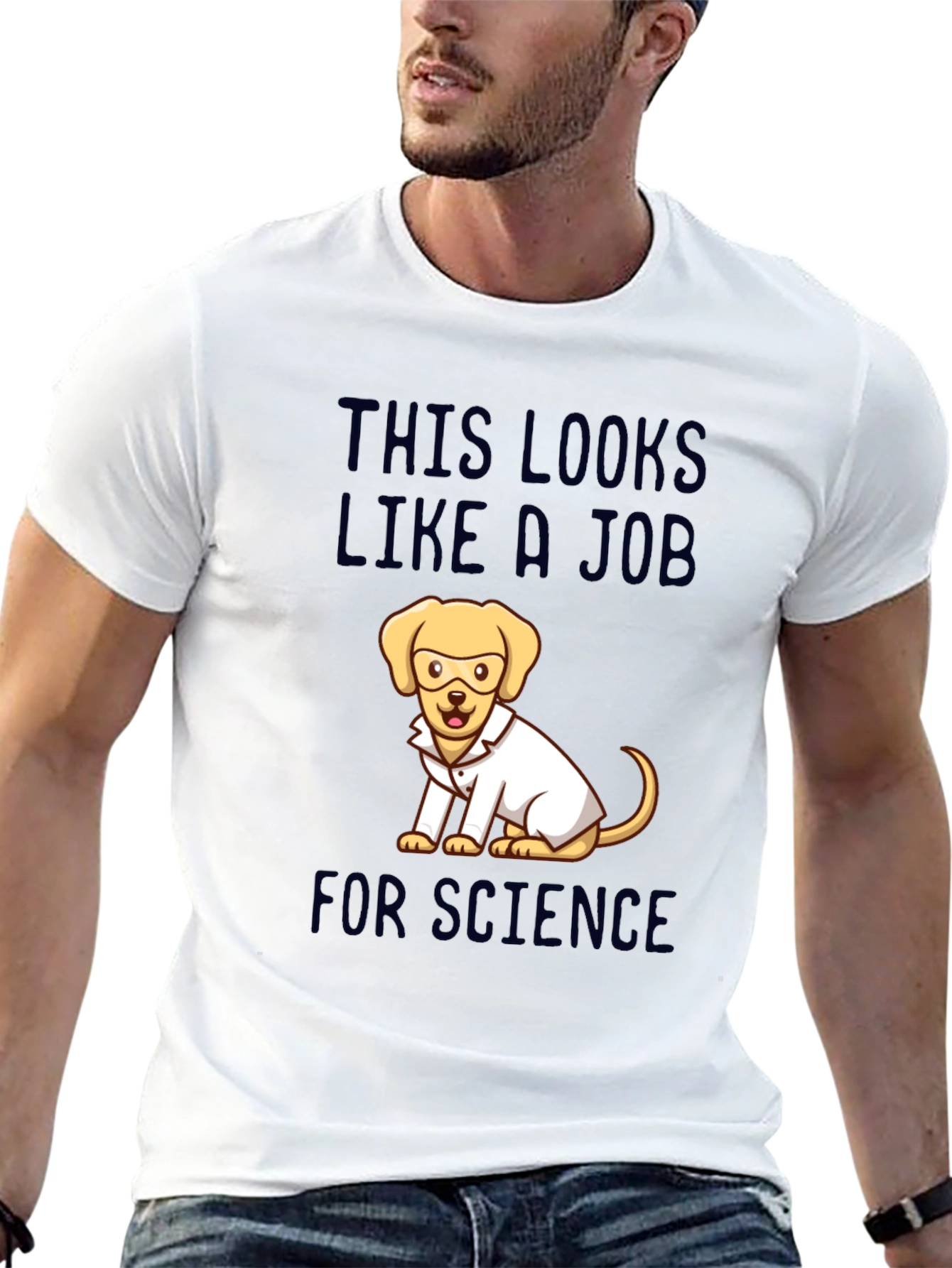 Science Dog Graphic T-Shirt - This Looks Like A Job